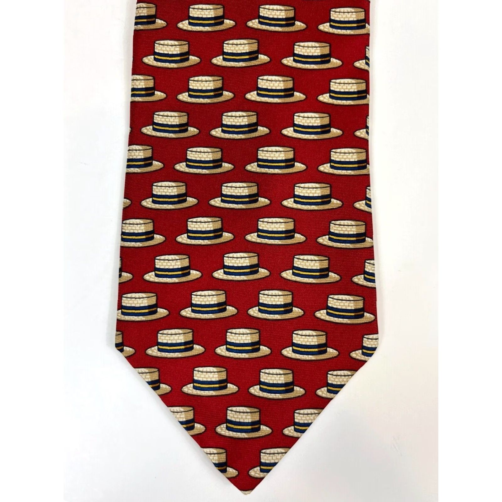 Brooks Brothers VINTAGE Brooks Brothers Makers Silk Tie Novelty 57-60" 3.75" Wide Red Men's Silk Tie Made in USA NWT Size ONE SIZE - 4 Thumbnail