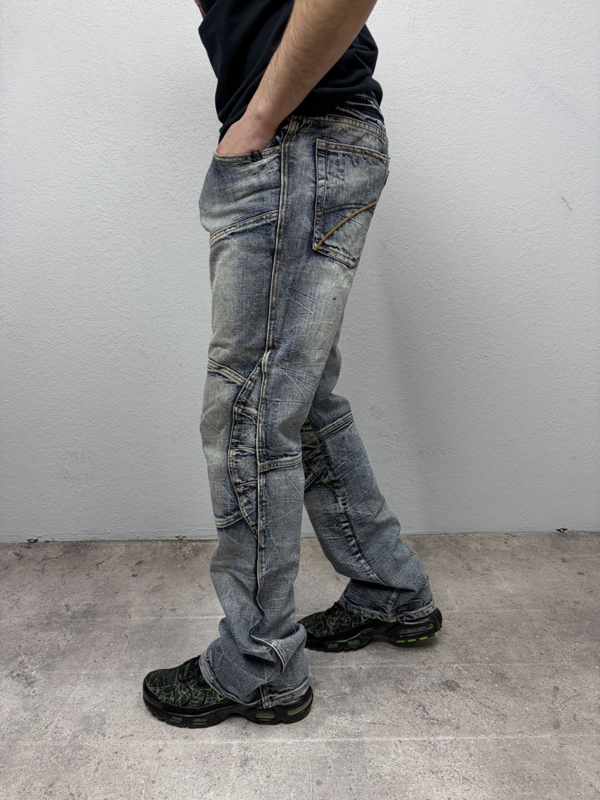 If Six Was Nine Y2K Biker Panel Denim Jeans Distressed Moto Style Archive Size US 32 / EU 48 - 2 Thumbnail