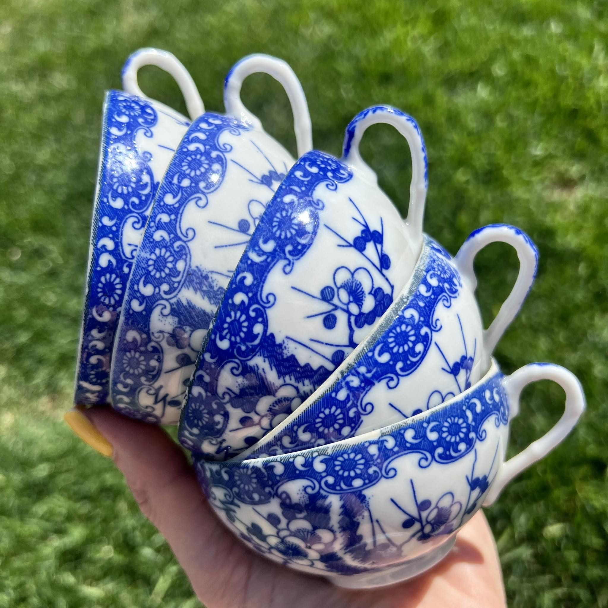Vintage Vintage Porcelain Cherry Blossoms Set of 5 Cups Floral Japan Size ONE SIZE - 1 Thumbnail
