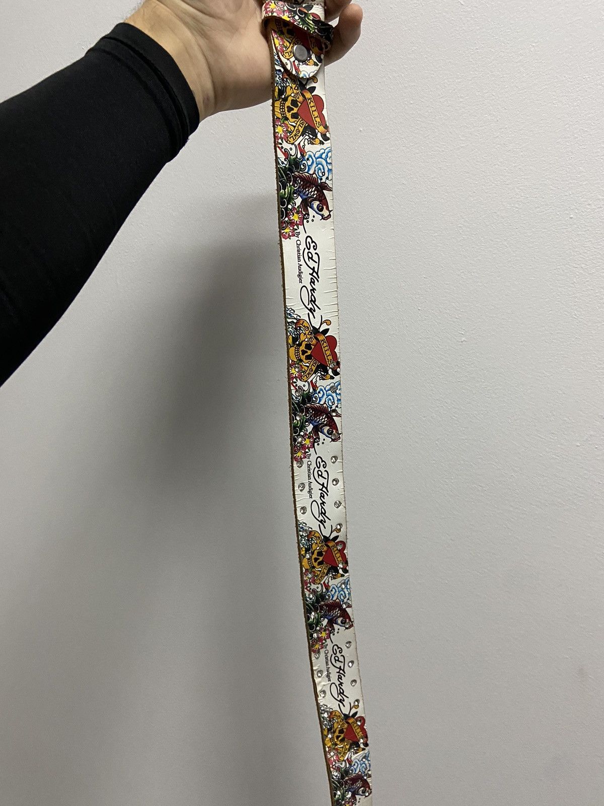 Ed Hardy × Vintage Ed Hardy Vintage All Print Belt Skull buckle Tattoo Y2K Size ONE SIZE - 4 Thumbnail
