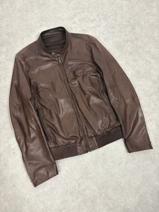 Prada AW2011 Prada Biker Brown Minimalist Leather Jacket Size US M / EU 48-50 / 2 - 4 Thumbnail