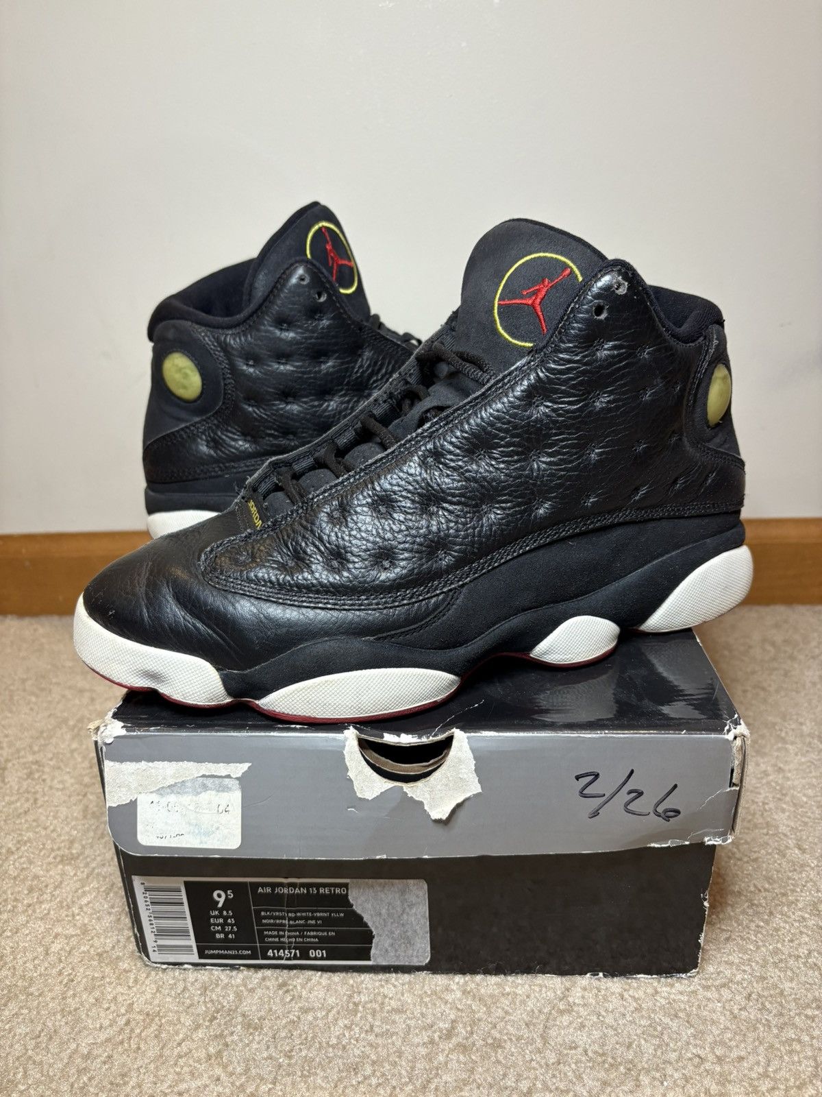 Air Jordan 13 Retro Playoff 414571-001 Black/Varsity Red