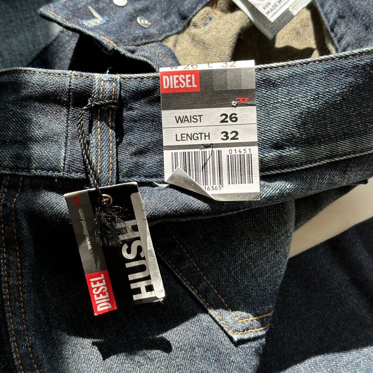 Diesel × Seditionaries Diesel Old Washed Fade Asymmetric Low Rice Wrap Jeans 00s Size 26" / US 2 / IT 38 - 9 Thumbnail