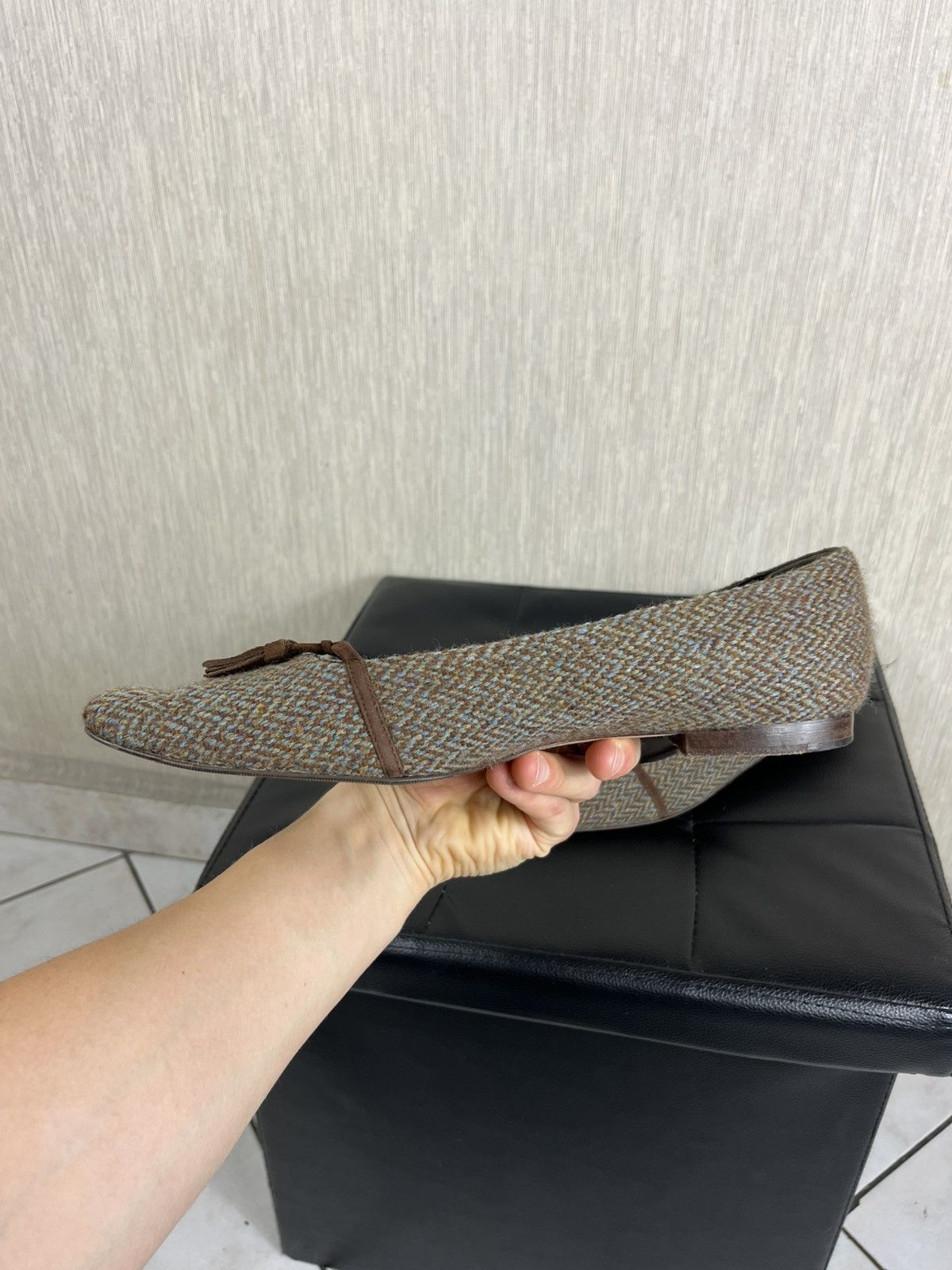 Harris Tweed × Ralph Lauren × Vintage Vintage Ralph Lauren wool Harris Tweed flats y2k ballerinas Size US 9 / IT 39 - 7 Thumbnail