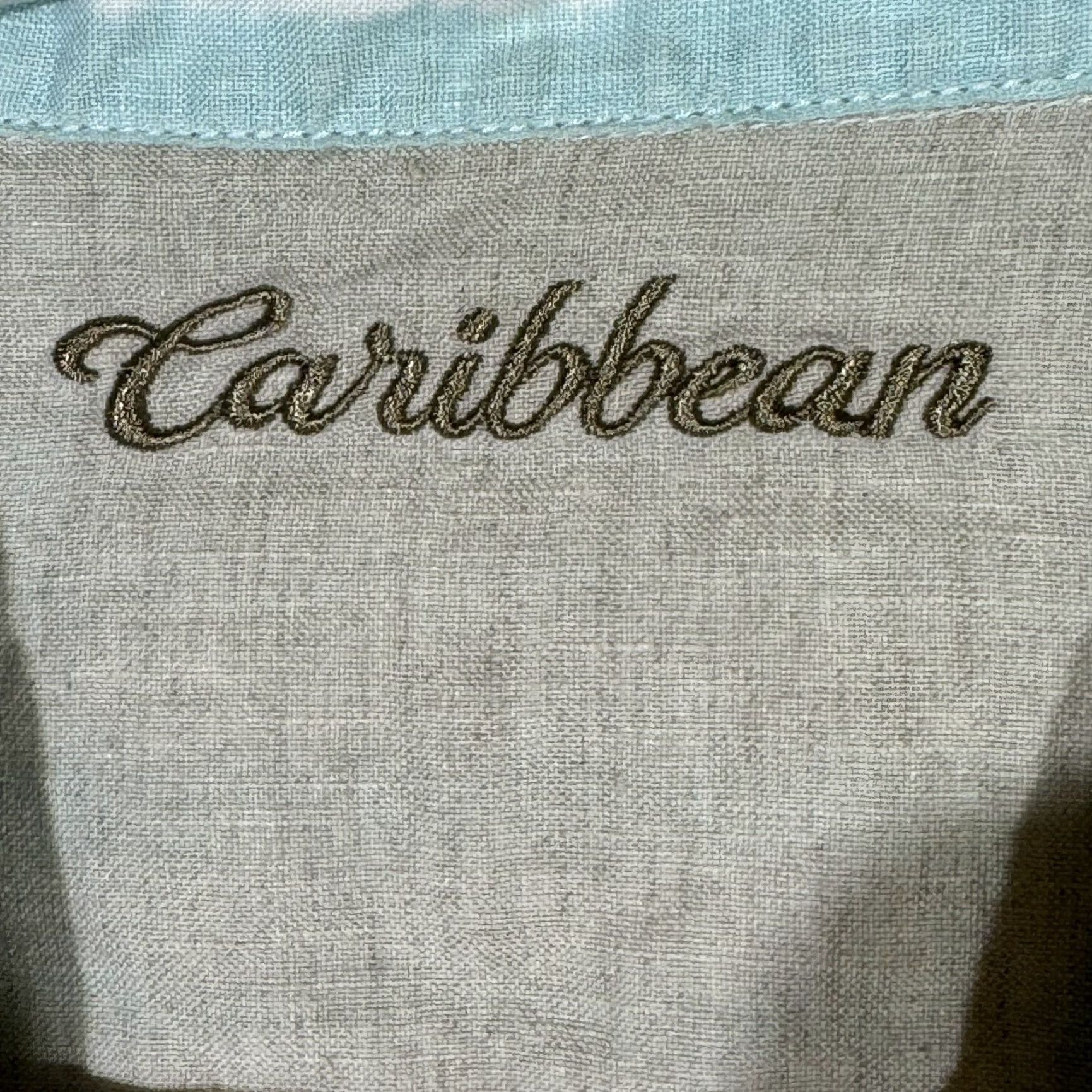 Vintage Caribbean Shirt XL Light Blue Striped Linen Hawaiian Shirt – 100% Linen, Button-Up, Short Sleeve, Casual Beach, Men’s, 42" Chest, 31" Length Size US XL / EU 56 / 4 - 6 Thumbnail