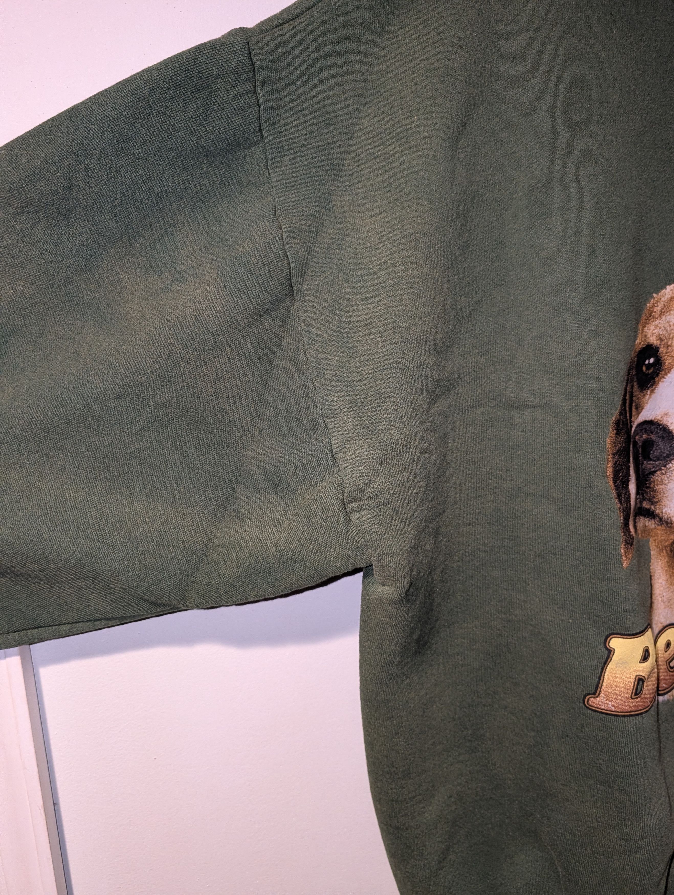 Arts & Science VTG Beagle Dog Puppy 1/4 Zip Sweatshirt Green Animal Size US XL / EU 56 / 4 - 4 Thumbnail
