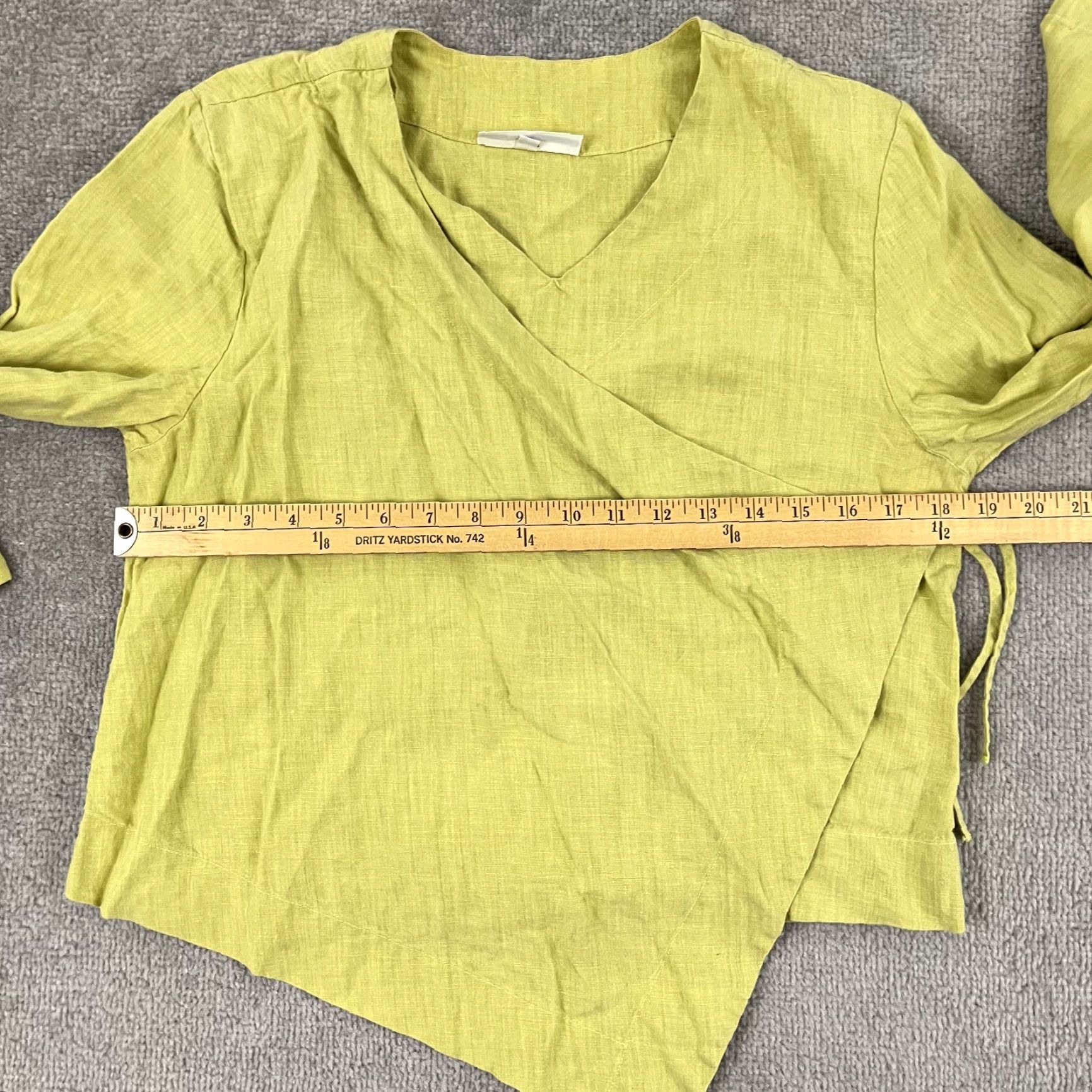 Vintage Vintage Bryn Walker Blouse Top Womens Small Linen Asymmetric Tie Front Green 90s Lagenlook Size S / US 4 / IT 40 - 6 Thumbnail
