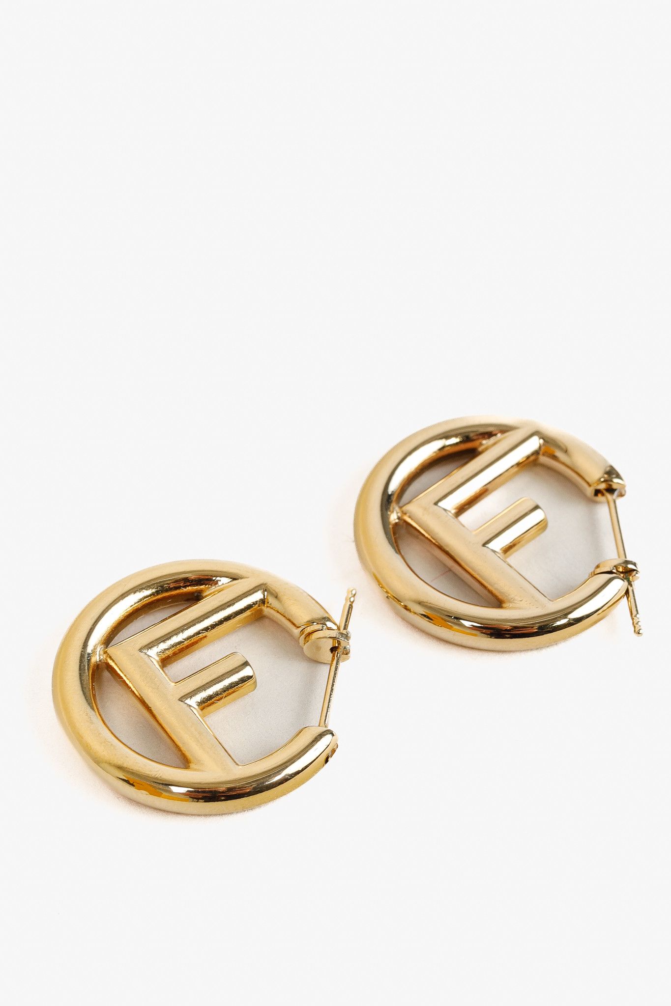 Fendi Fendi F is Fendi Gold-Tone Hoop Earrings Size ONE SIZE - 2 Thumbnail