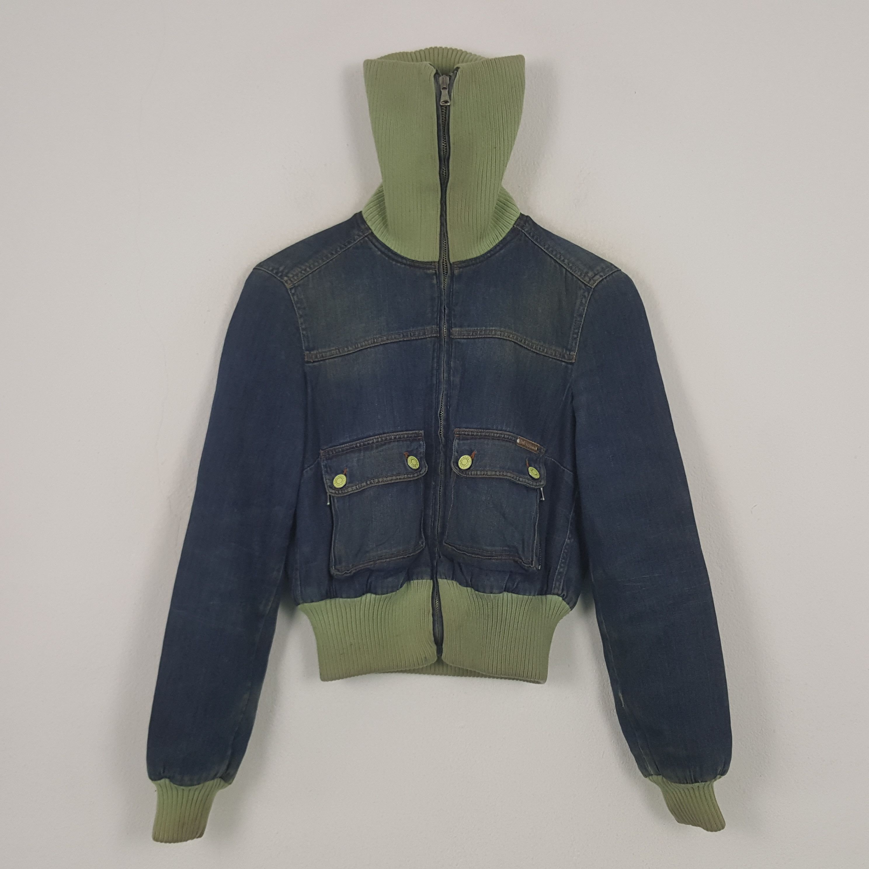 Dolce & Gabbana Vintage Dolce & Gabbana Denim Zipper Turtleneck Jacket Size S / US 4 / IT 40 - 1 Thumbnail