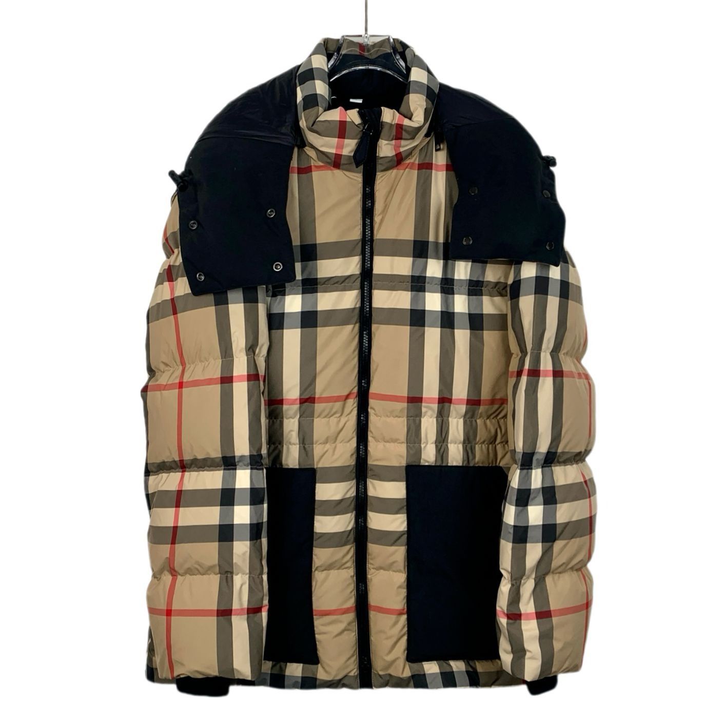 Burberry Burberry Mens Beige Classic Check Puffer Jacket With Detacha Size L / US 10 / IT 46 - 1 Thumbnail