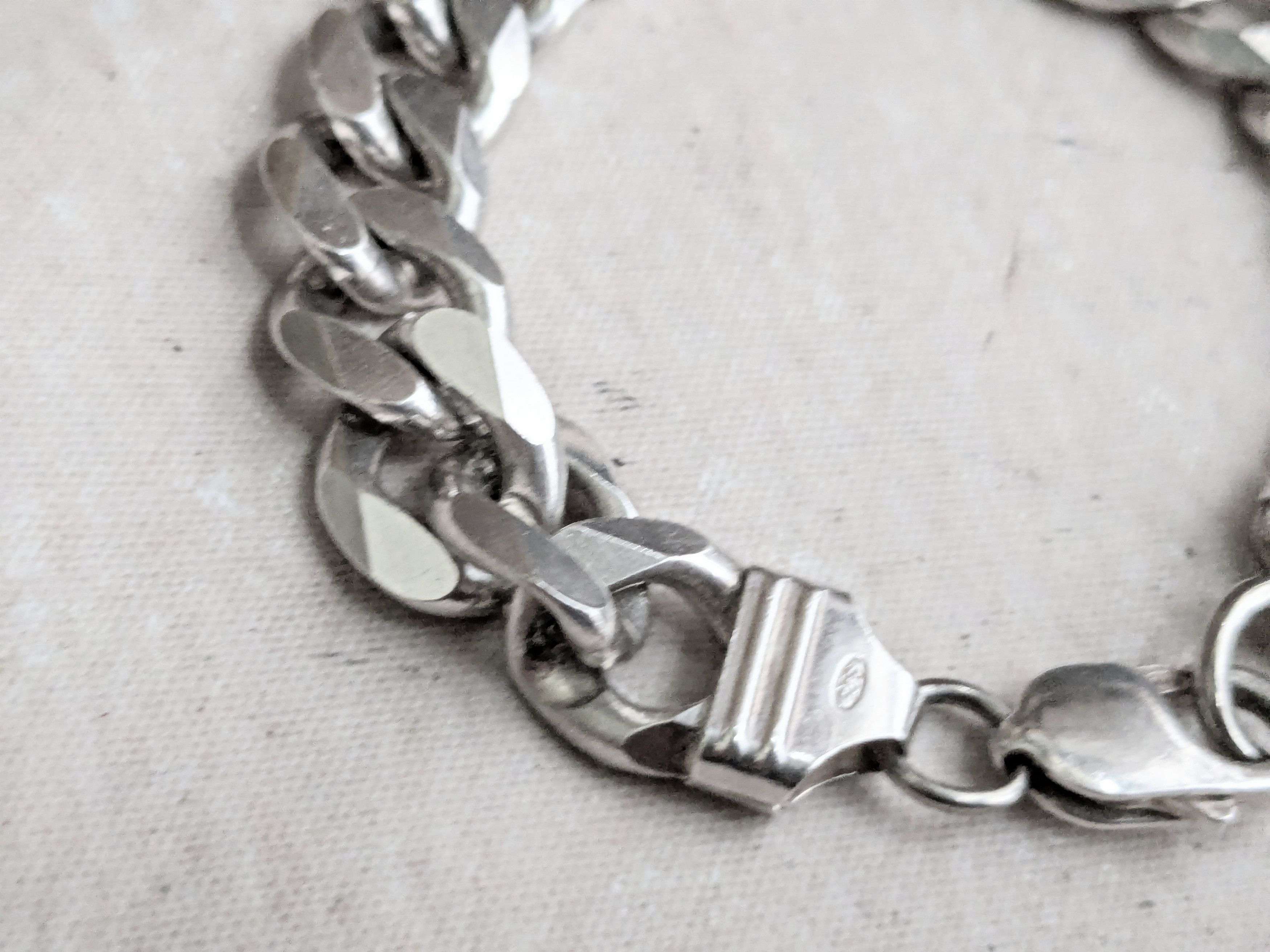 Jewelry Vintage Sterling Silver Bracelet Cuban Link Chain 8.5 Size ONE SIZE - 5 Thumbnail