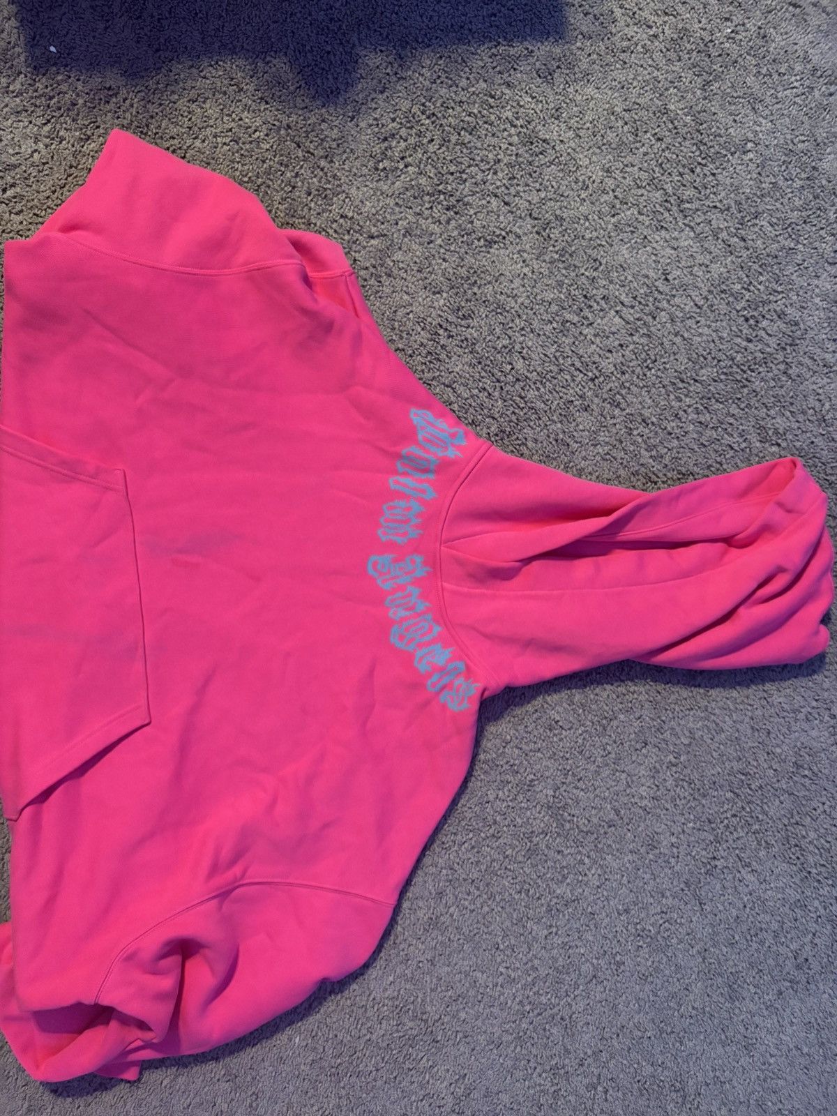 Palm Angels Palm angles hoodie pink with blue wording Size XXL / US 16-18 / IT 52-54 - 3 Thumbnail