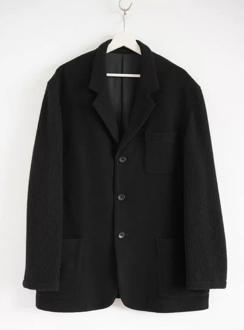 Yohji Yamamoto Yohji Yamamoto 90s Knit-Sleeve Cashmere Blazer Size US L / EU 52-54 / 3 - 1 Thumbnail