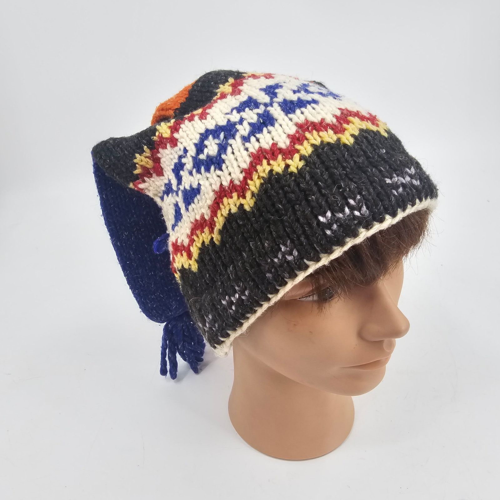 Vintage Vintage 70s Fair Isle Knitted Ski Hat Beanie Chullo Toque OS Size ONE SIZE - 3 Thumbnail