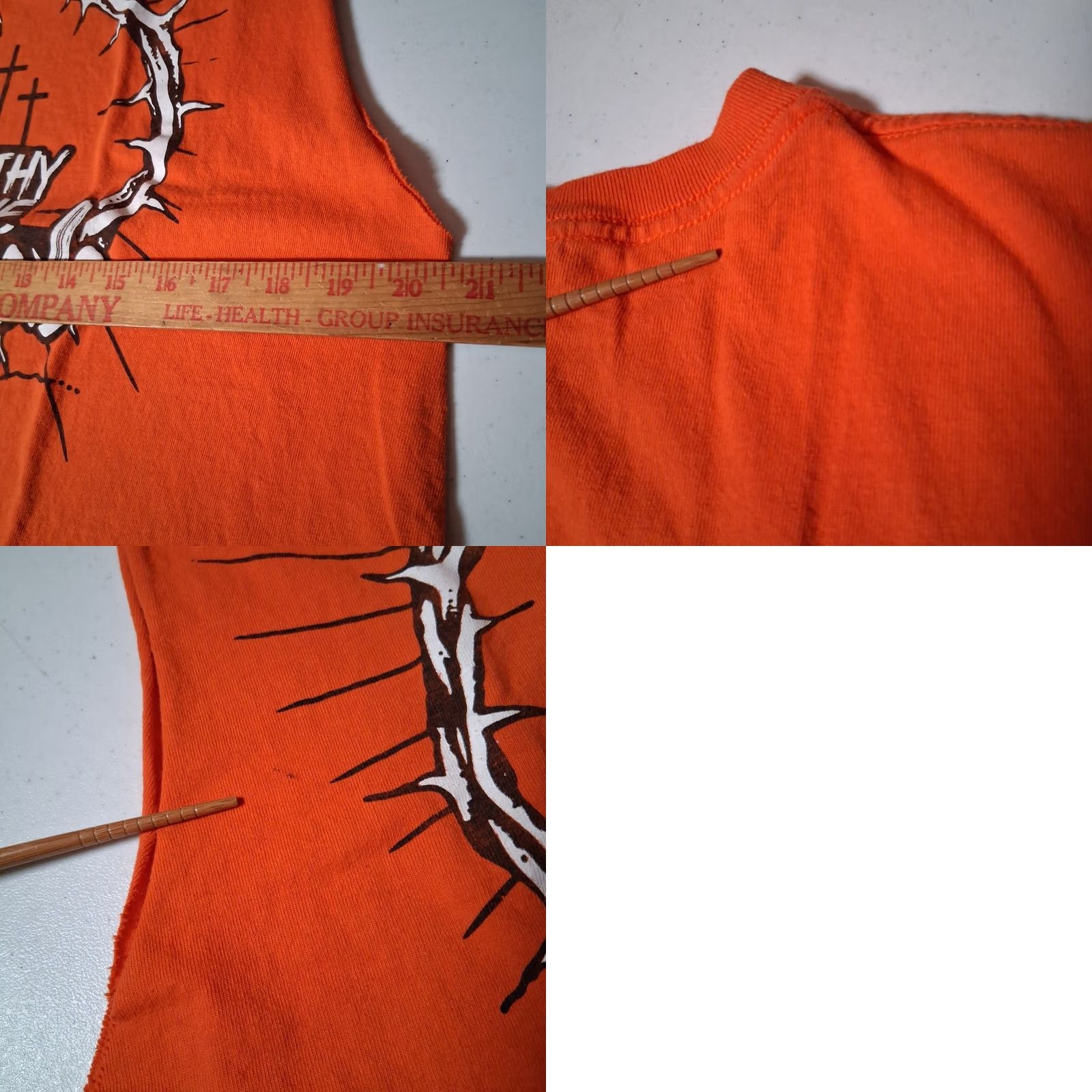 Vintage Worthy Is The Lamb Cutoff Muscle T Shirt M Christian Jesus Religious Crown READ Shirt Men Orange Cotton Delta Pro Weight Size US M / EU 48-50 / 2 - 9 Thumbnail