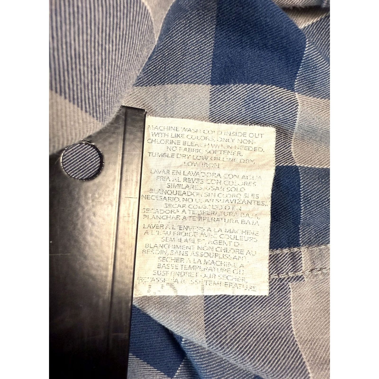 Wrangler Wrangler Shirt Mens Size L Blue Check Performance Utility Long Roll Tab D274 Size US L / EU 52-54 / 3 - 7 Thumbnail