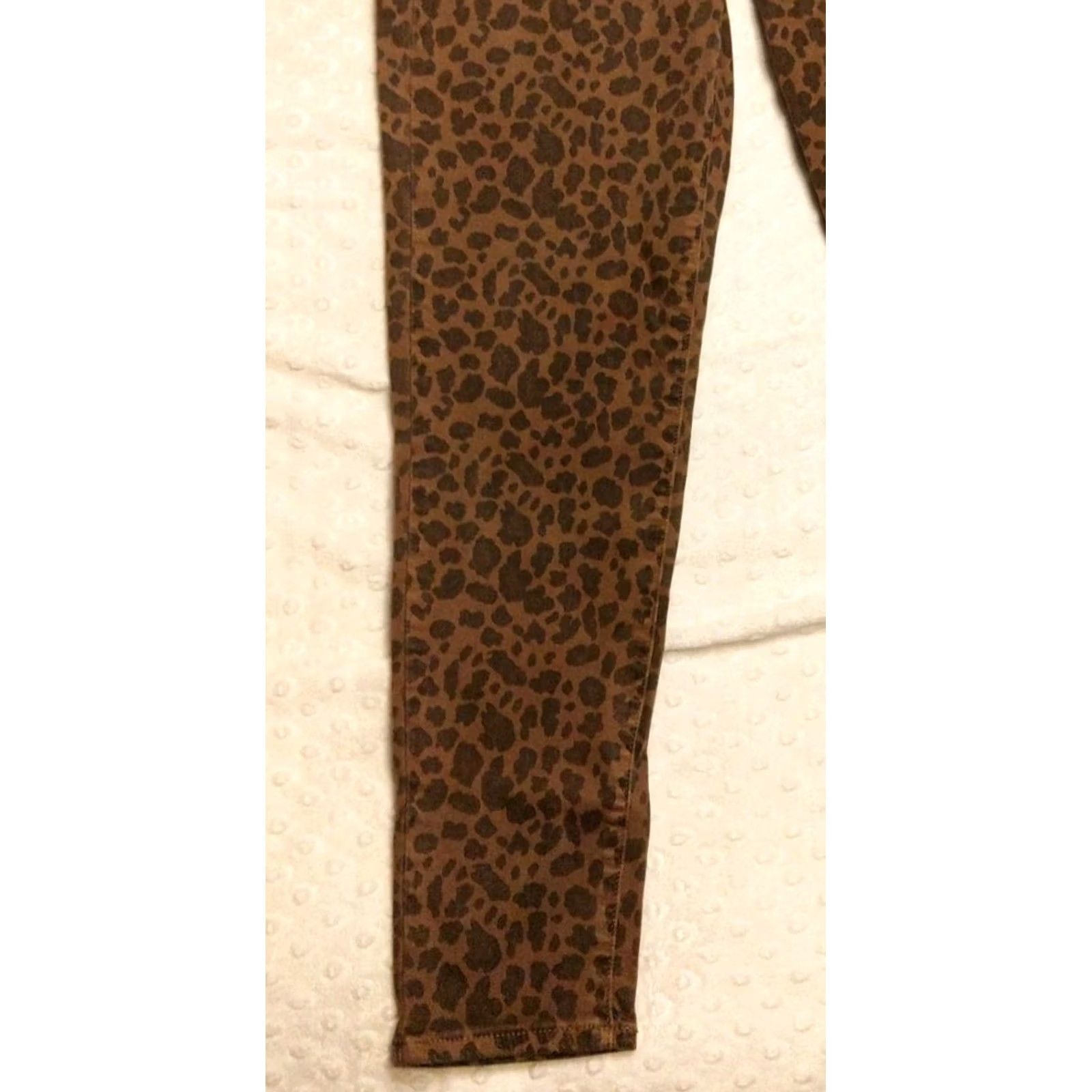 American Eagle Outfitters American Eagle Women 8 Curvy Super Hi-Rise Jegging Leopard Animal Print Denim Jeans 5-Pocket Slim Rise High Brown Size 28" / US 6 / IT 42 - 3 Thumbnail