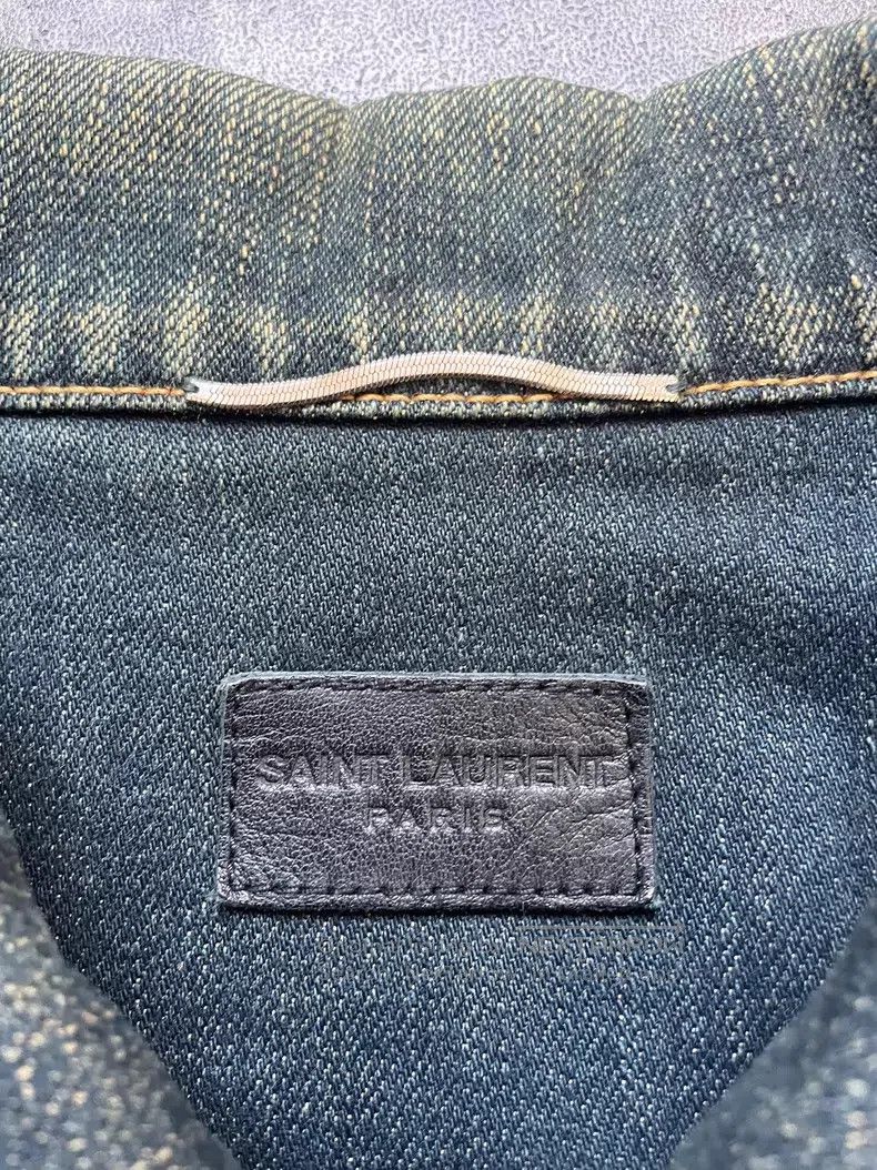 Saint Laurent Paris Saint Laurent Paris Crystal Fox Denim Jacket Size US XL / EU 56 / 4 - 5 Thumbnail