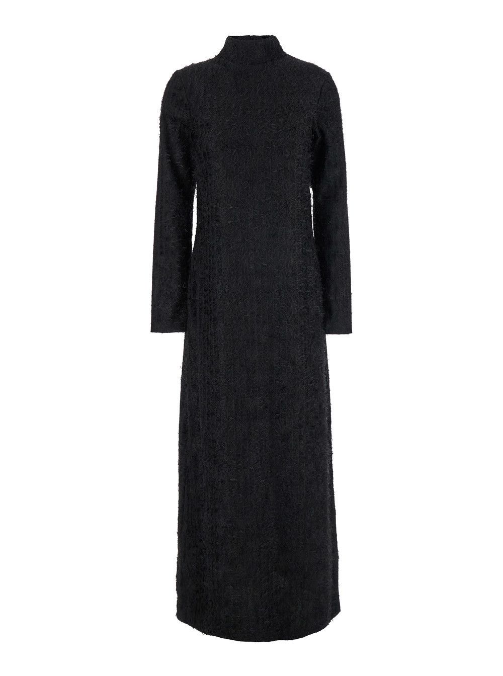 Rohe Black Turtleneck Dress with Fringes All-Over in Fabric Woman Size M / US 6-8 / IT 42-44 - 1 Thumbnail