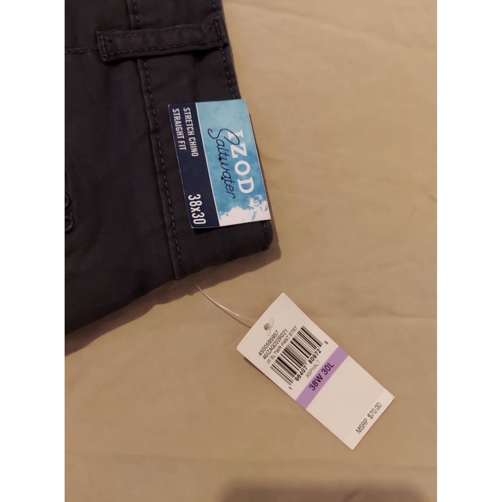 Izod VINTAGE IZOD Mens Pants Chino Gray 38x30 40x30 Stretch Regular Dress Slacks Trouser Shirt? Size US 38 / EU 54 - 3 Thumbnail