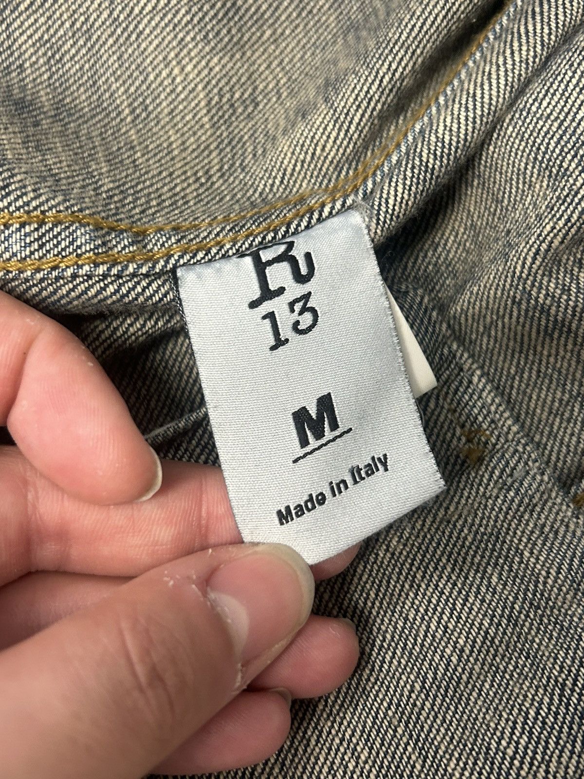 R13 Faded treated Denim jacket Size US M / EU 48-50 / 2 - 8 Thumbnail