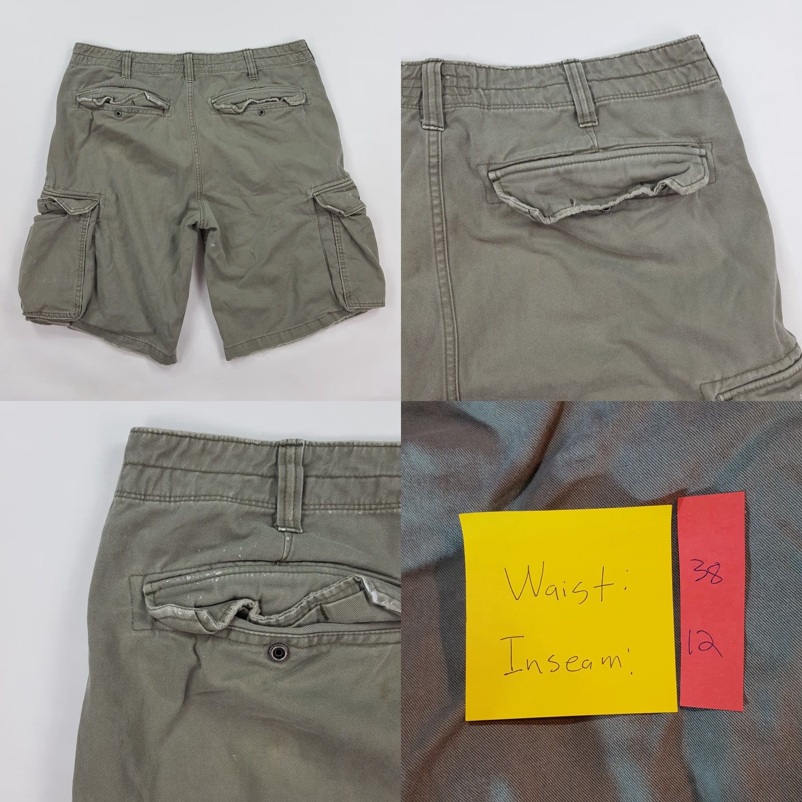 Ralph Lauren VINTAGE Polo Ralph Lauren Military Cargo Shorts Men 38 Green Army 90s Distressed Canvas Cargo Pockets Relaxed Casual Size US M / EU 48-50 / 2 - 8 Thumbnail