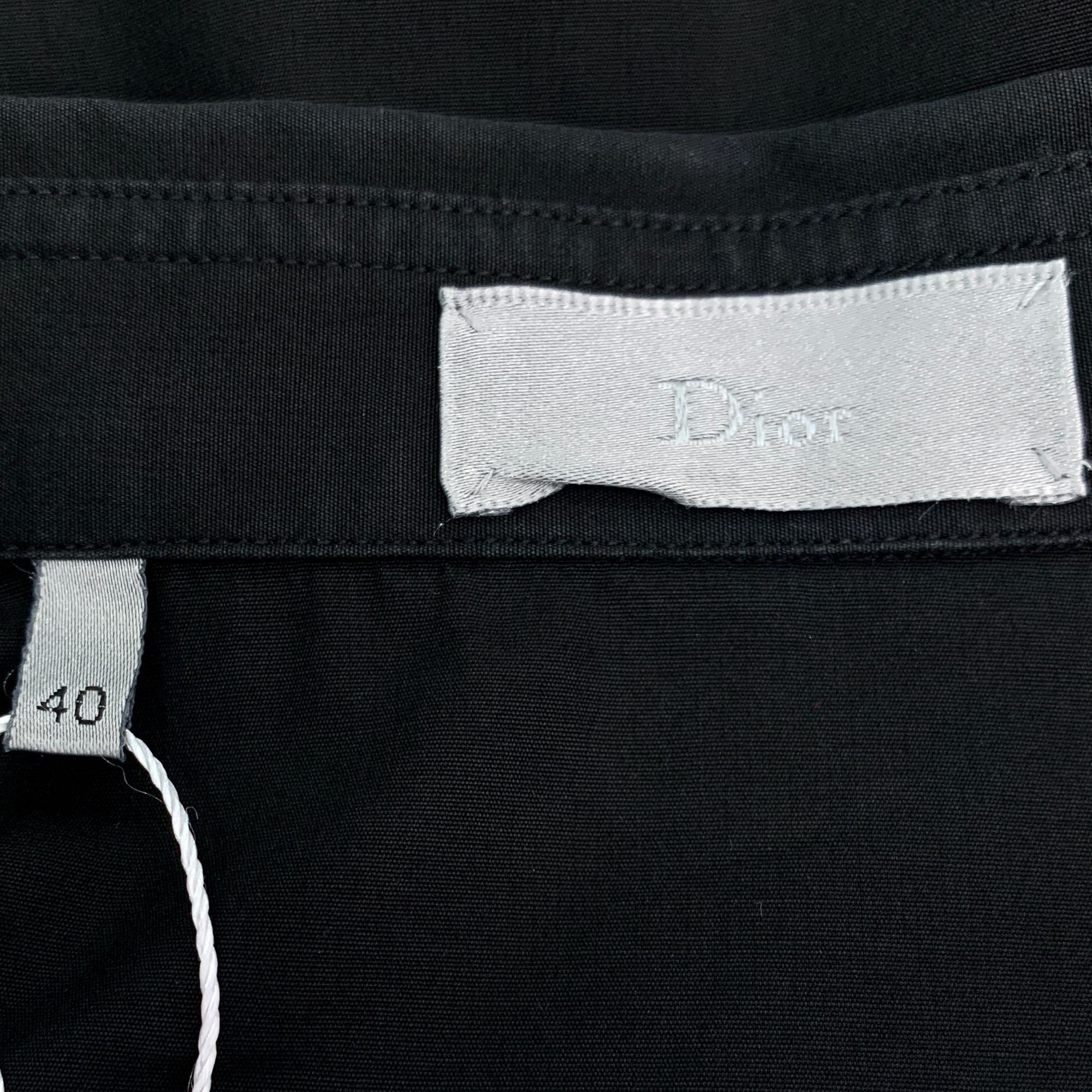 Dior Dior Black Long-Sleeve Shirt Classic Lapel Cotton-Silk Blend Size US M / EU 48-50 / 2 - 4 Thumbnail