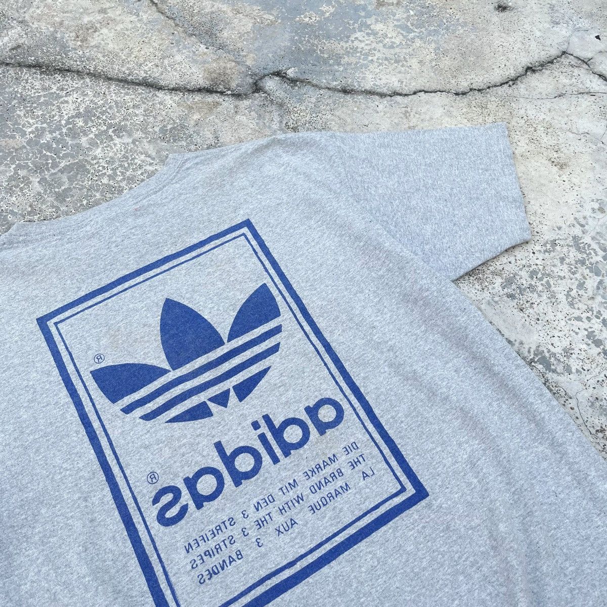 Adidas Vintage 90s Adidas Trefoil Nice Mirror Print Design Tee Size US XL / EU 56 / 4 - 4 Thumbnail