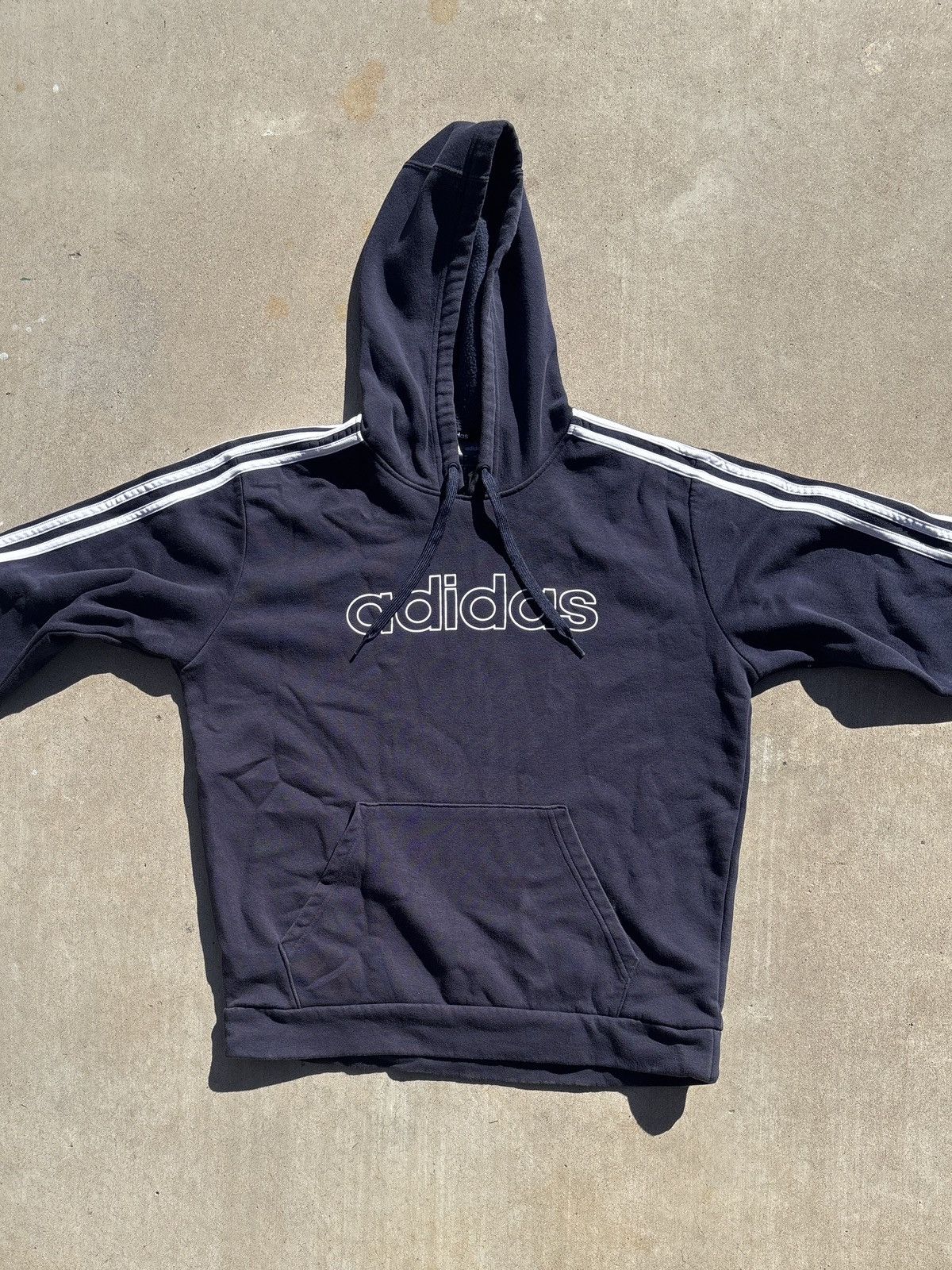 Adidas Adidas Navy Blue Stripes hoodie Size US M / EU 48-50 / 2 - 1 Thumbnail