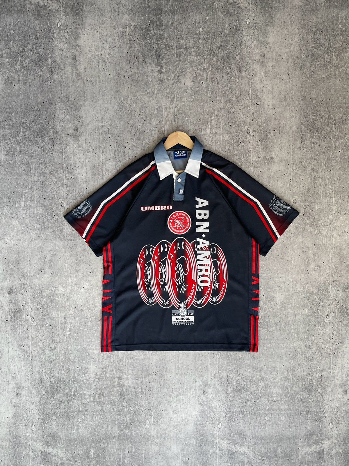 Vintage Umbro Ajax Netherlands 1997/1998 Away Soccer Jersey Football Size US XL / EU 56 / 4 - 1 Thumbnail