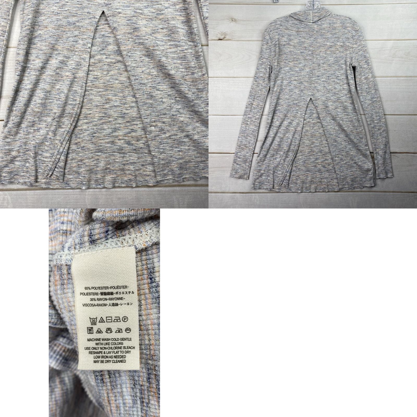 Free People We The Free Womens Tunic Shirt S Multicolor Heathered Turtleneck Split Back Bohemian Regular Size S Womens Size S / US 4 / IT 40 - 8 Thumbnail