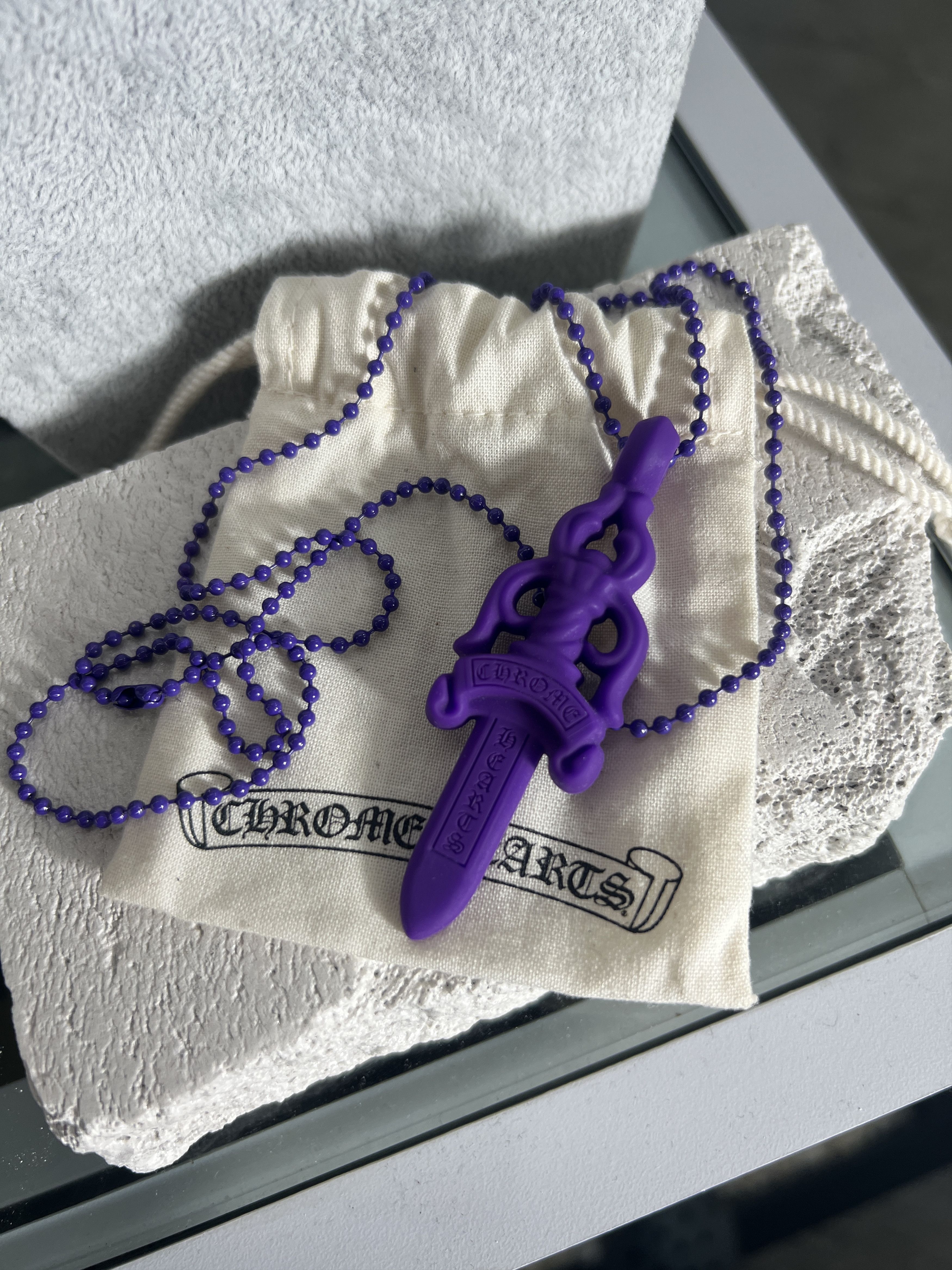 Chrome Hearts Chrome Hearts Purple Dagger Pendant Necklace 2023 Size ONE SIZE - 4 Thumbnail