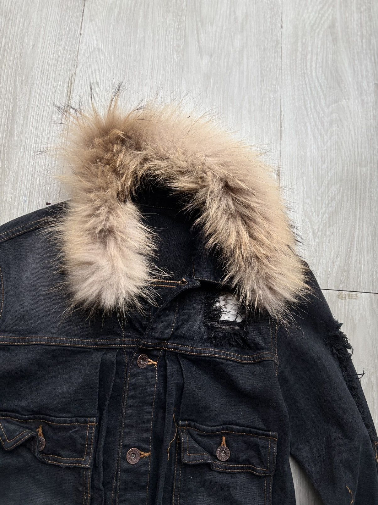 5351 POUR LES HOMMES ABAHOUSE /5351 Pour Les Hommes fur denim jacket Size US S / EU 44-46 / 1 - 2 Thumbnail