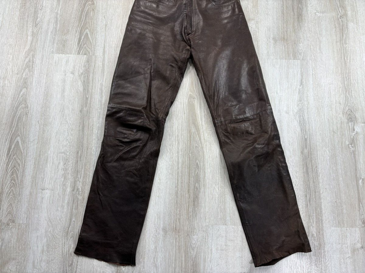 Genuine Leather × Leather × Vintage Womens biker motorcycle leather pants Apollo Size 29 Size 24" / US 00 / IT 34 - 2 Thumbnail