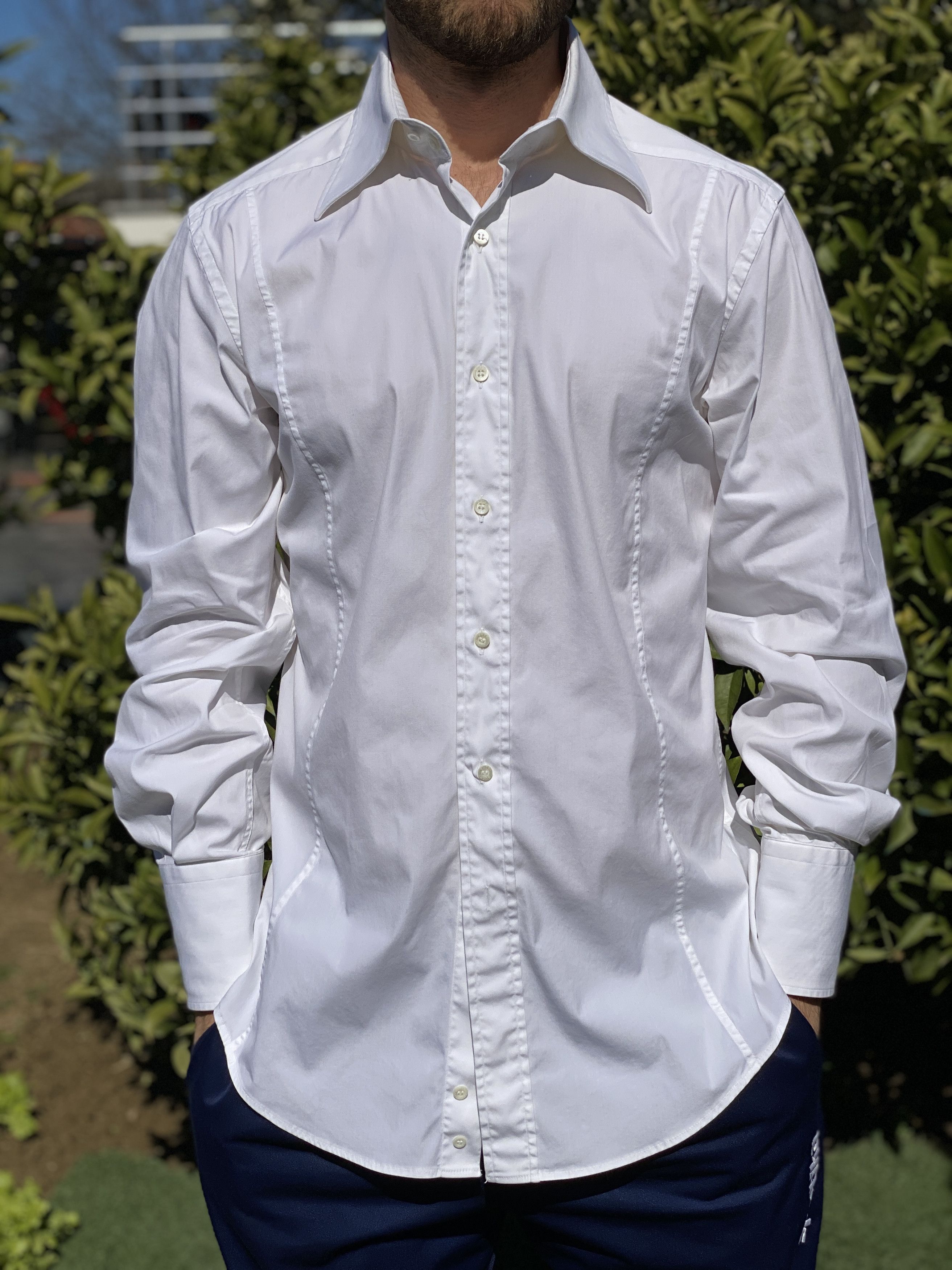 Gucci Royal Fit Gucci Dress Shirt French Cuff Chemise Sz 42 16 1/2 Size US L / EU 52-54 / 3 - 5 Thumbnail