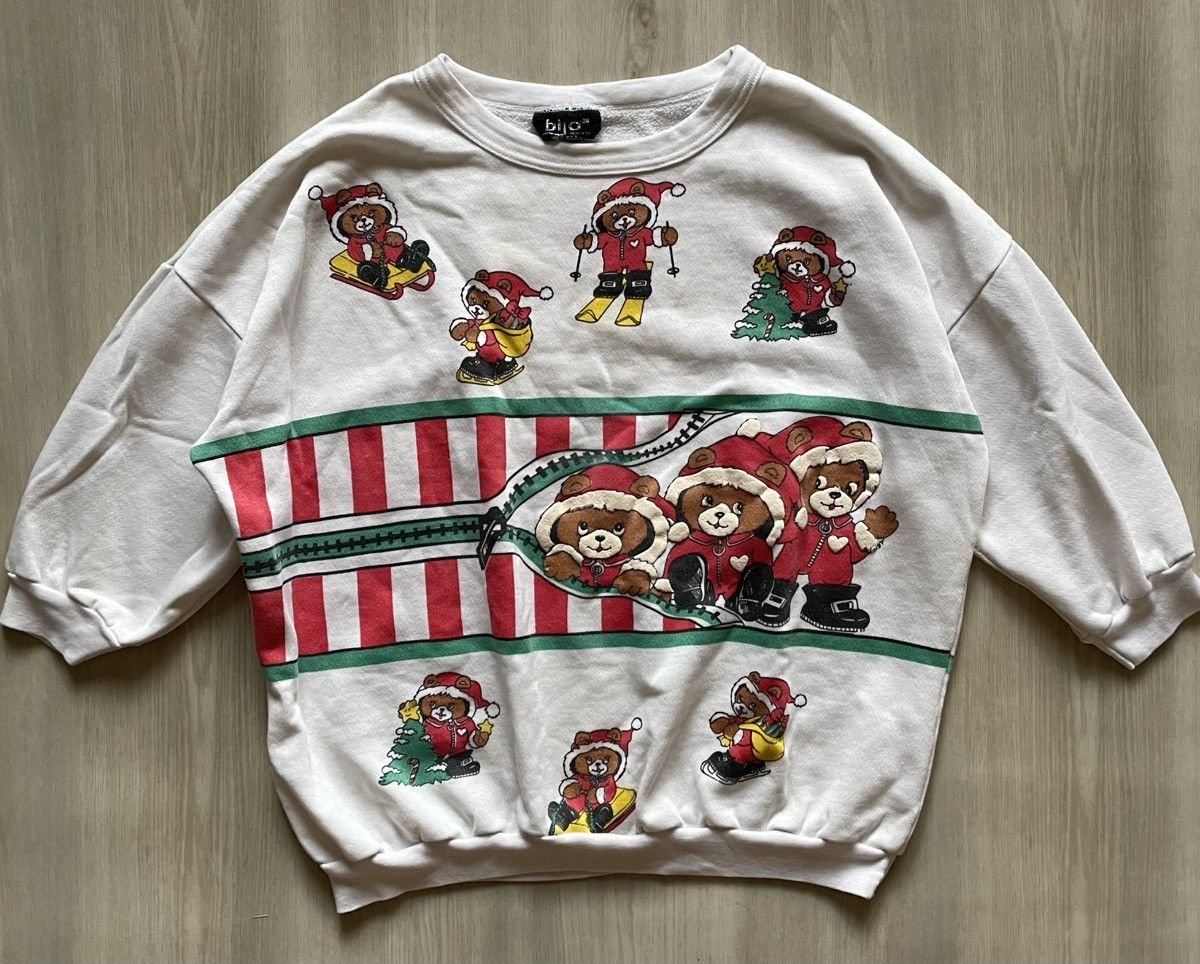 Vintage Vintage Christmas Winter Bears Sweater Double Side Sz M Size M / US 6-8 / IT 42-44 - 1 Thumbnail