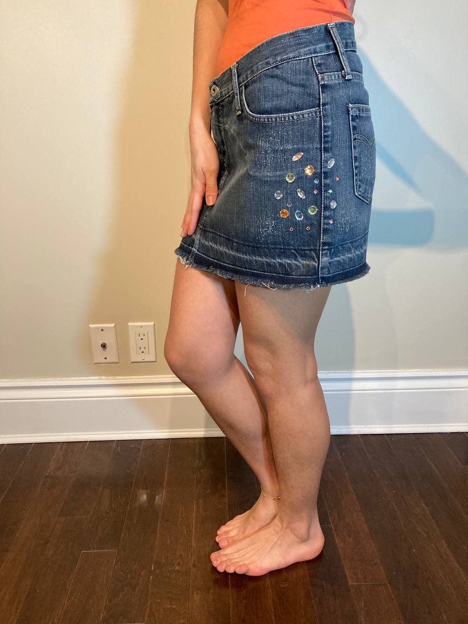 Vintage Denim Mini Skirt Size 27" / US 4 / IT 40 - 3 Thumbnail