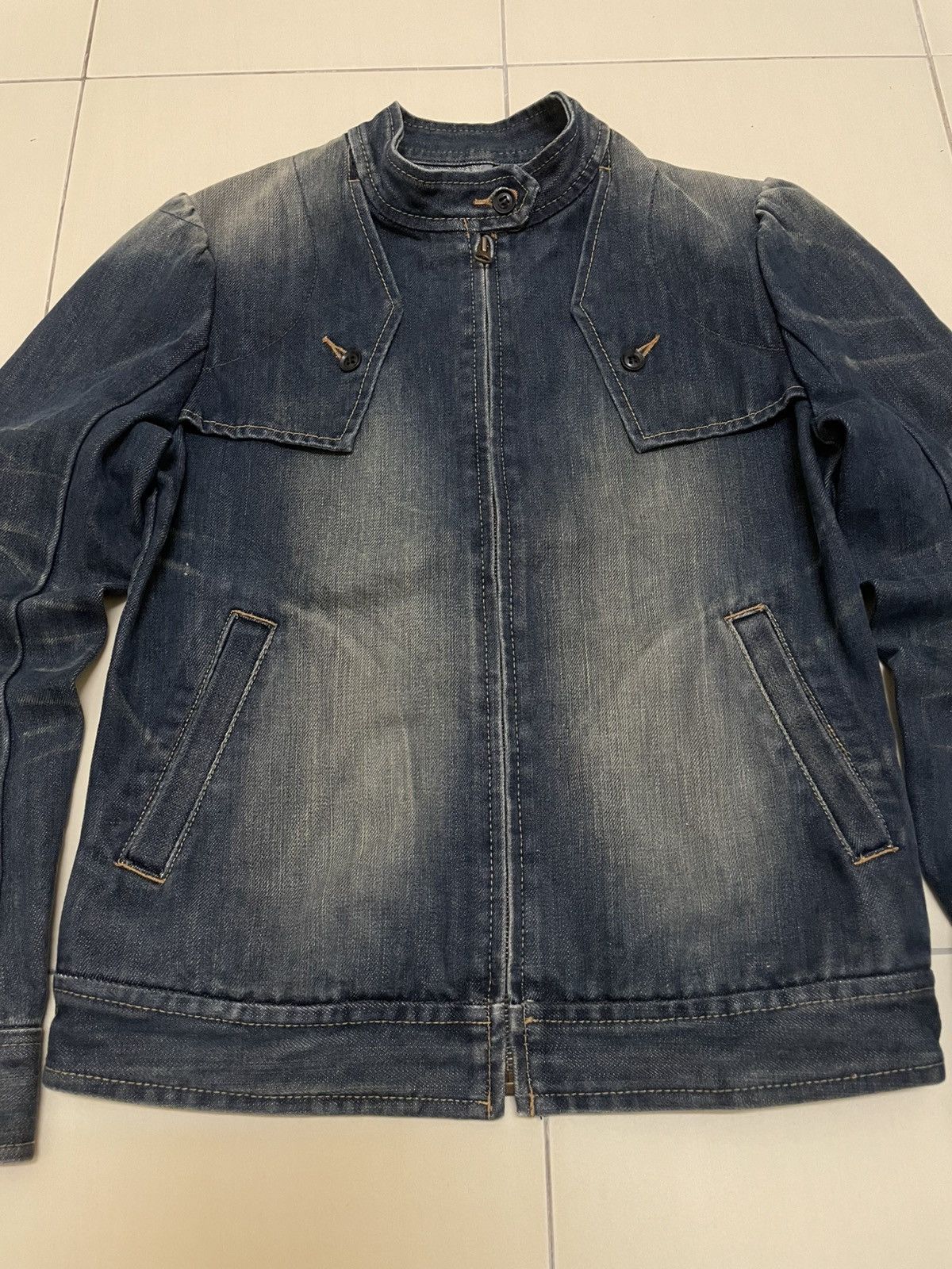 Japanese Brand RNA Inc. Woman Denim Bikers Jacket Size M / US 6-8 / IT 42-44 - 5 Thumbnail