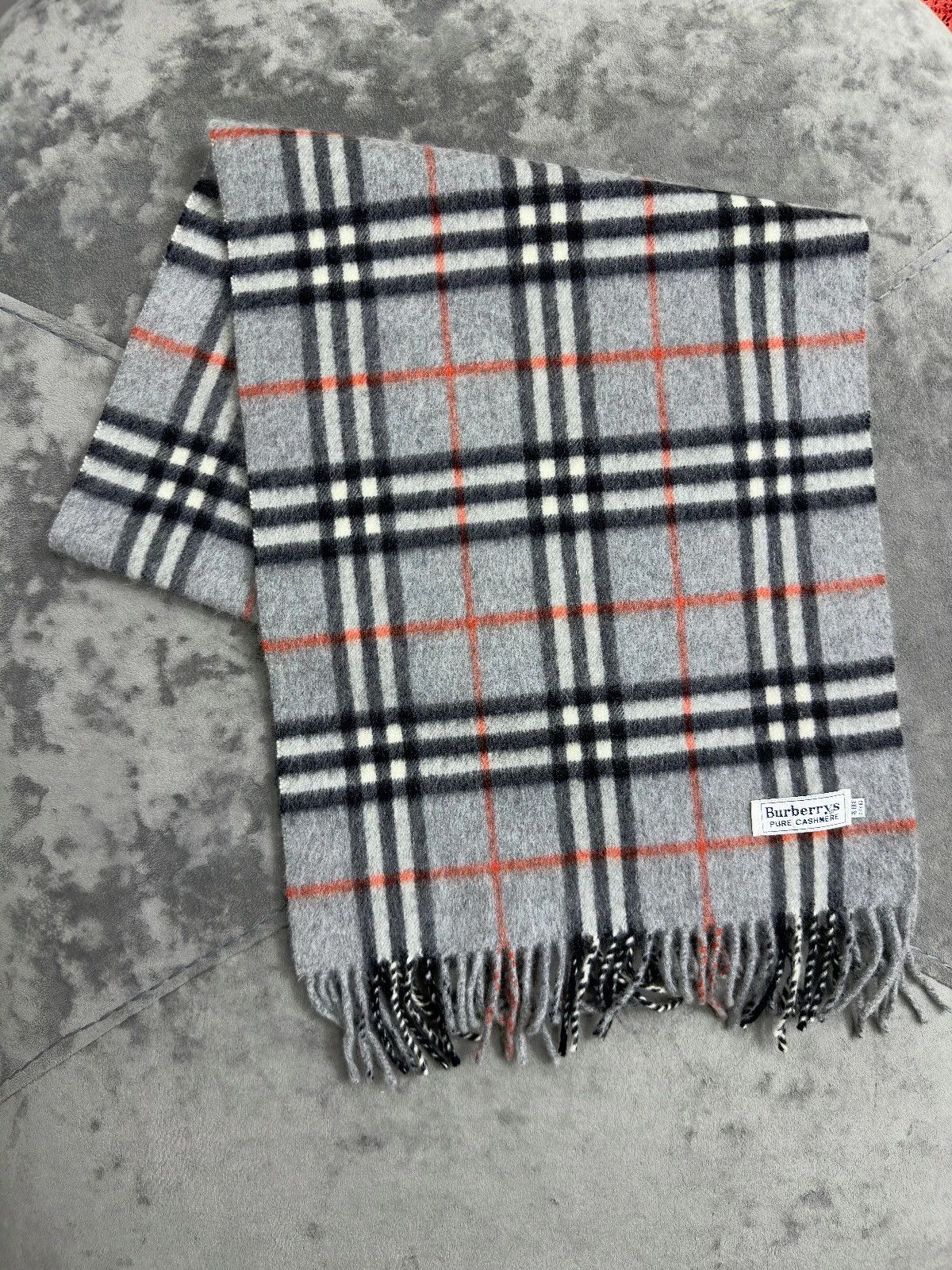 Burberry Burberrys Pure Cashmere Check Made in Scotland 140 x 31cm Size ONE SIZE - 7 Thumbnail