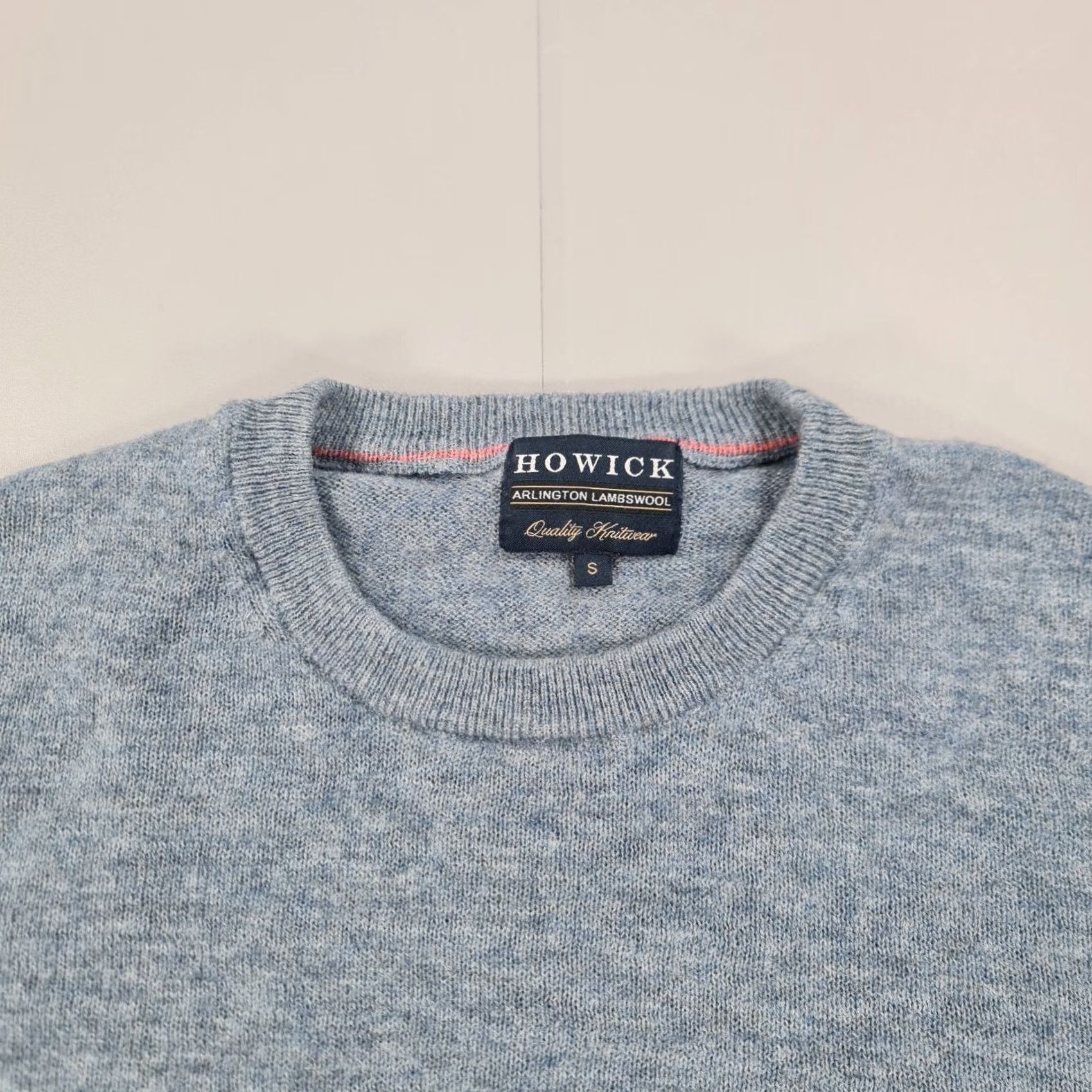 Vintage Howick Mens Jumper Blue Small Arlington Lambs Wool Soft Knit Sweater Pullover Size US S / EU 44-46 / 1 - 2 Thumbnail