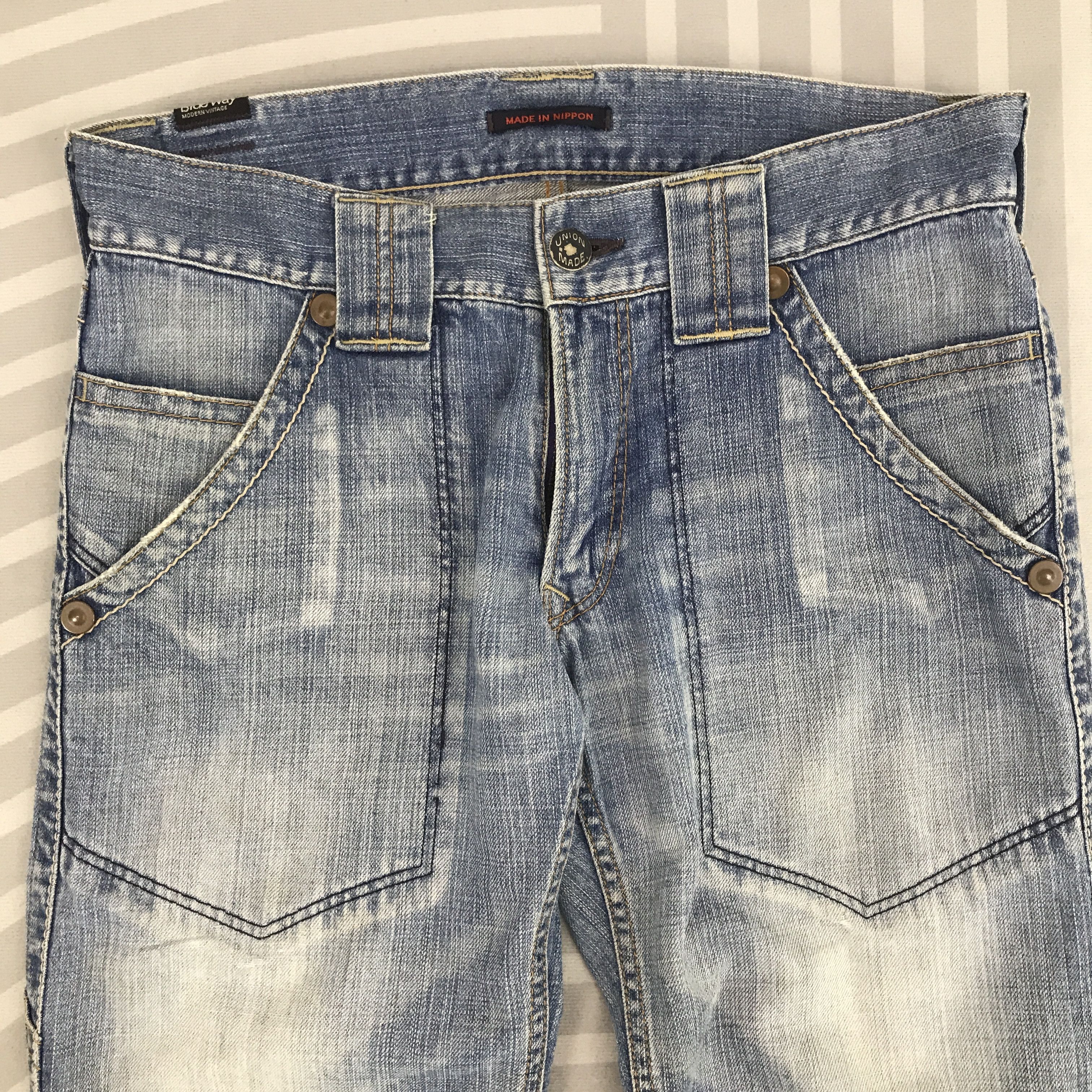 Japanese Brand × Vintage Vintage Blue Way Japan Union Made Baggy Jeans pants Size US 32 / EU 48 - 2 Thumbnail