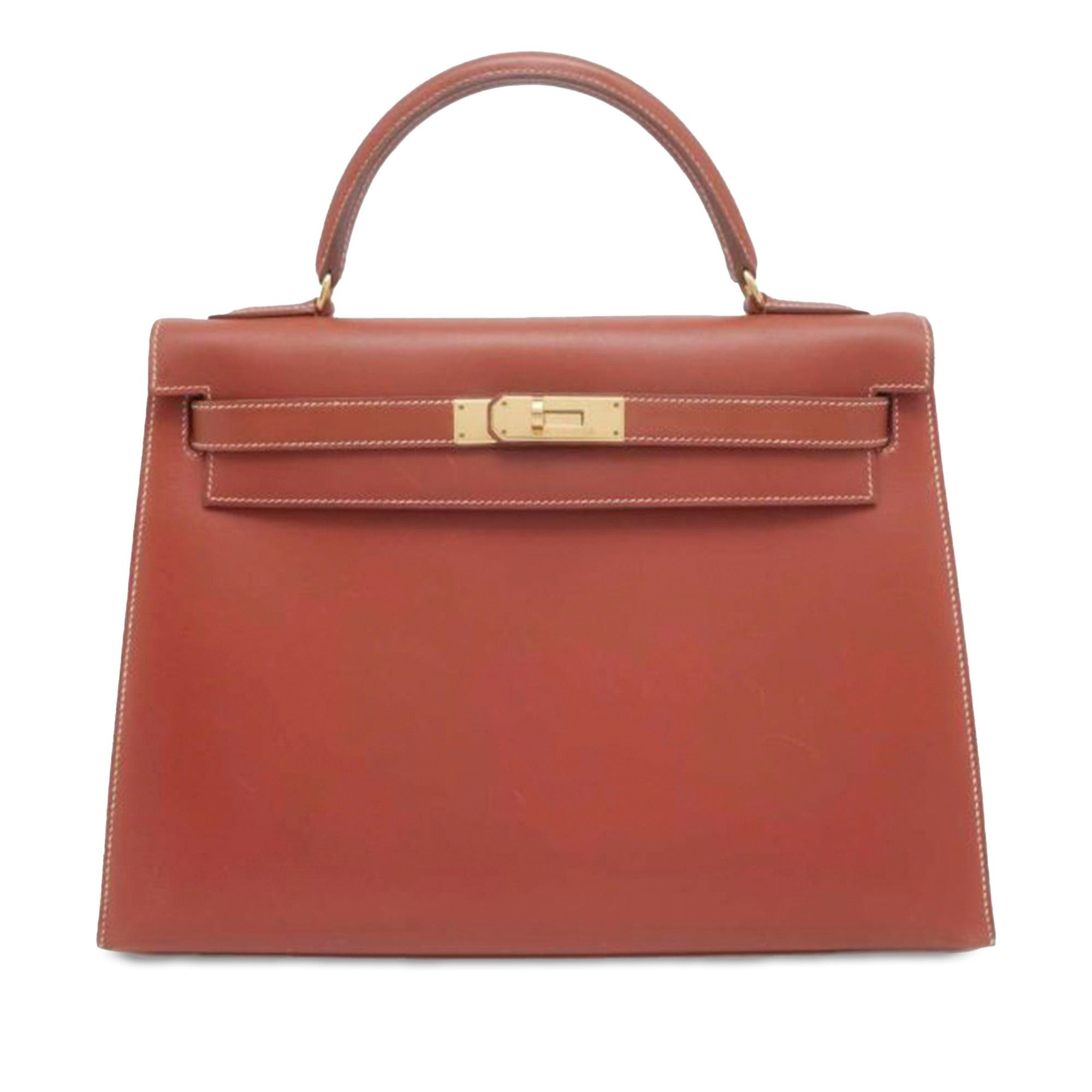 Hermes Hermès Box Calf Kelly Sellier 32 Brown Size ONE SIZE - 1 Thumbnail