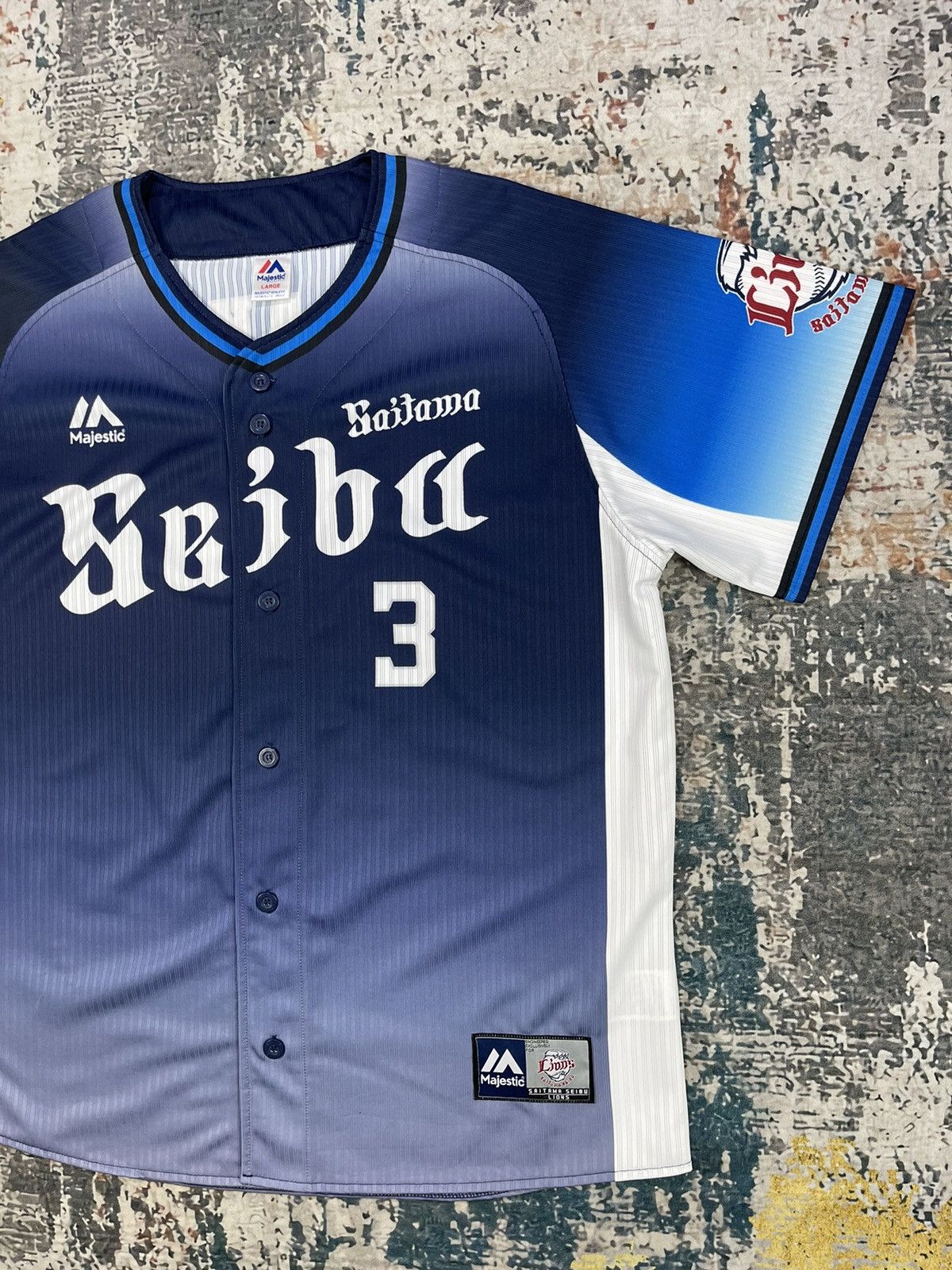 MLB Majestic Saitama Seibu Third Uniform Jerseys Size US L / EU 52-54 / 3 - 3 Thumbnail