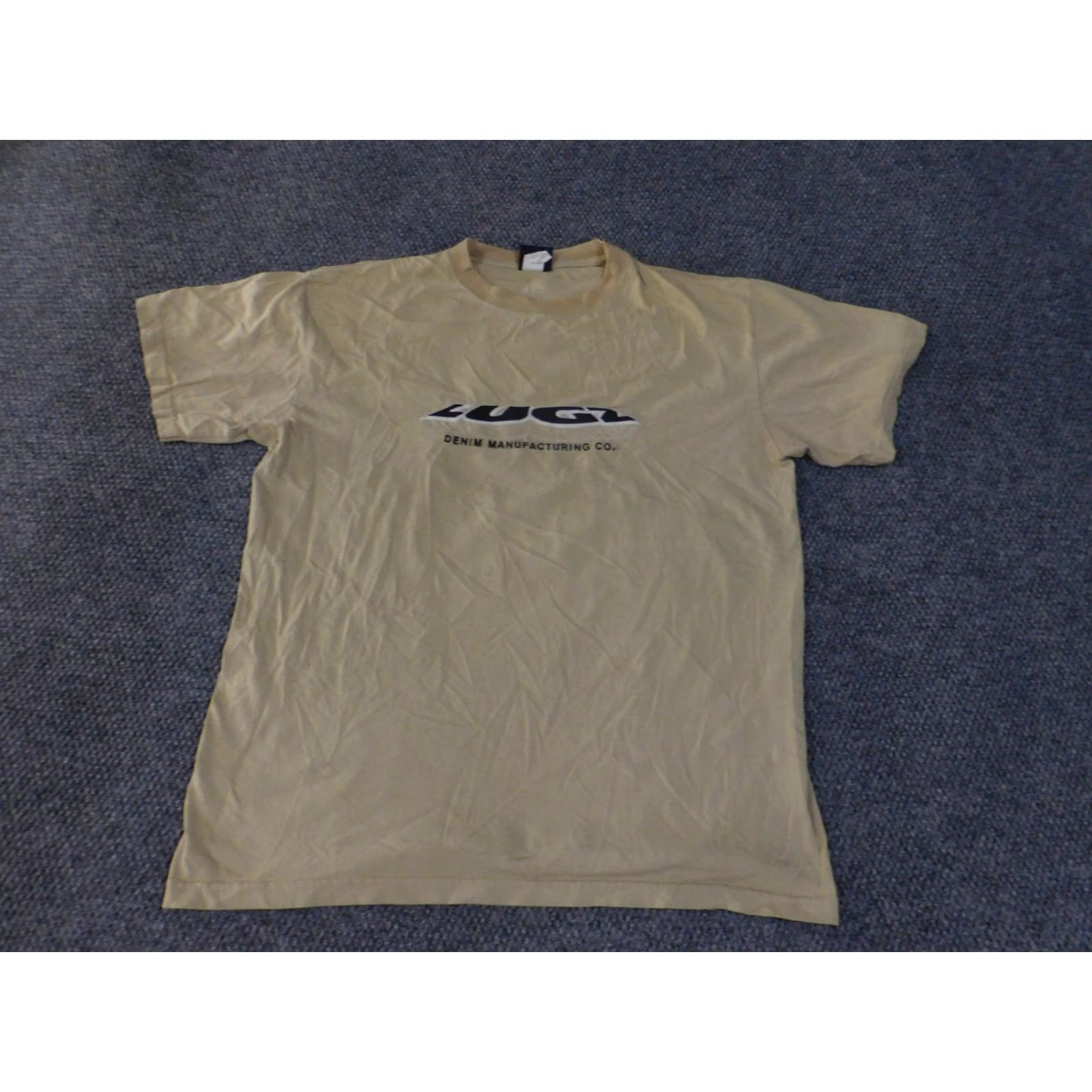 Lugz VINTAGE Lugz Shirt Mens XL Tan Denim Manufacturing Co Graphic Tee 90s Hip Hop Size US XL / EU 56 / 4 - 3 Thumbnail