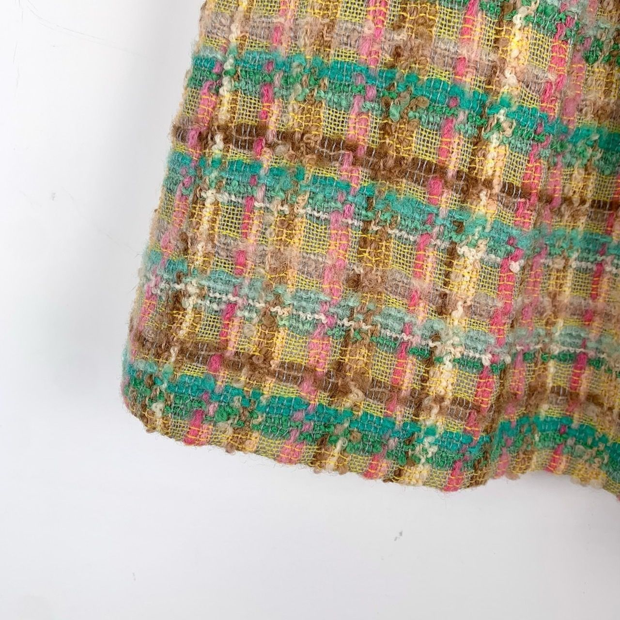 Miu Miu Miu Miu Colorful Plaid Tweed Wool-Blend Pleated Shorts Made Size 38" / US 16 / IT 52 - 4 Thumbnail