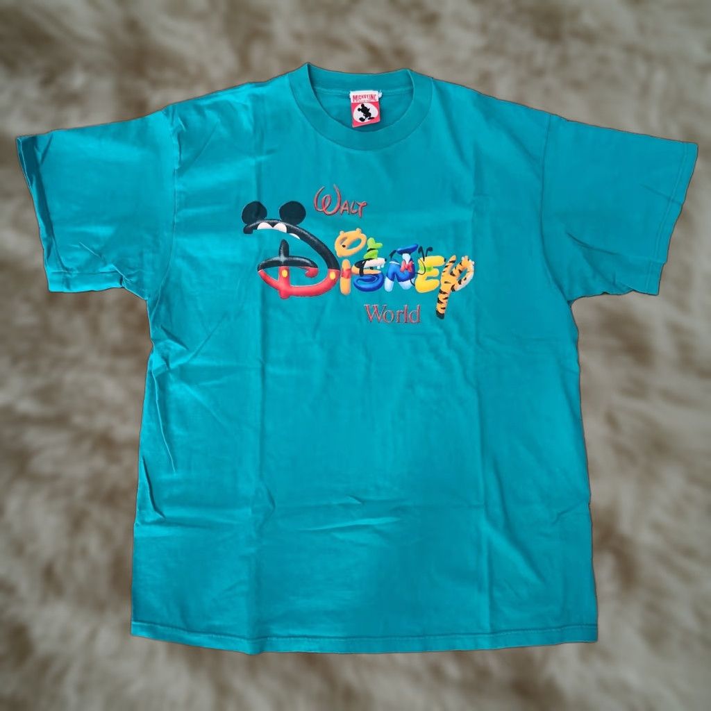 Disney VINTAGE Mickey Inc Disney World T-Shirt Mens XL Green Spellout Logo 90s Disney Mickey Goofy Minnie Shirt Tee Logo Mens Size US XL / EU 56 / 4 - 1 Thumbnail