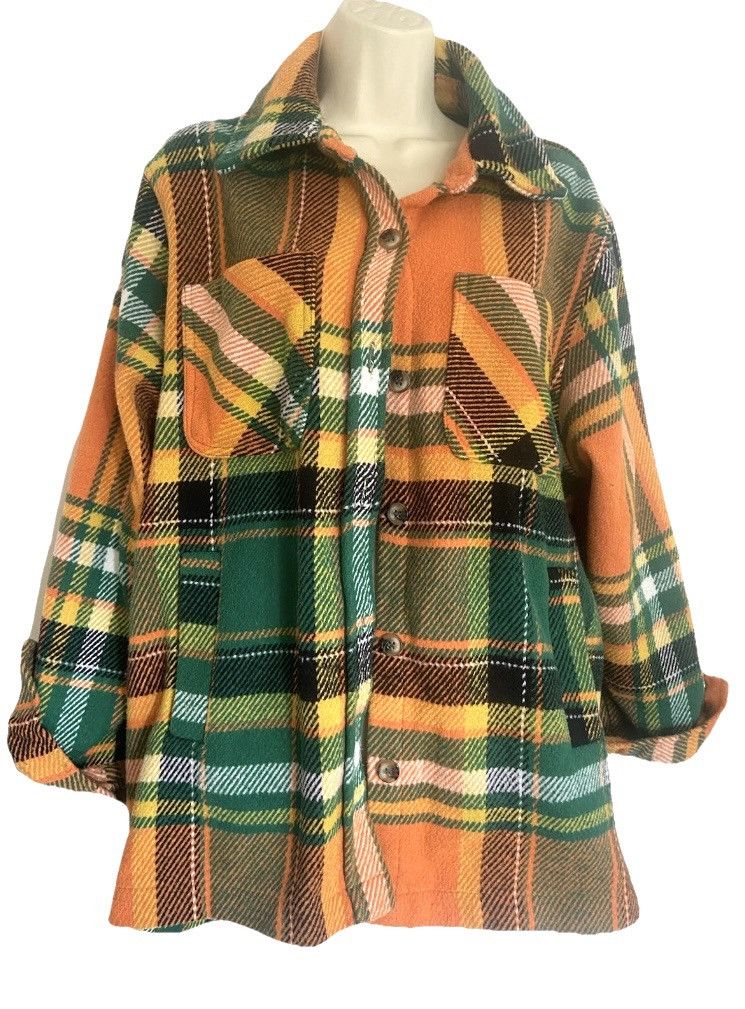 Other Stoosh Shirt Jacket Shacket Wool Blend Collar Plaid Large Size L / US 10 / IT 46 - 2 Thumbnail