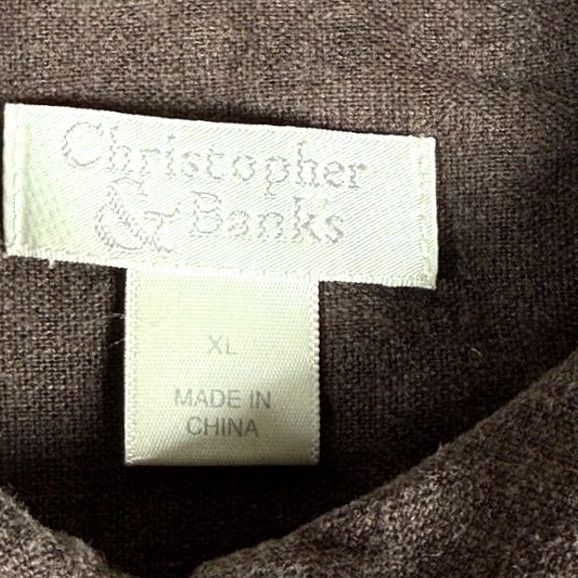 Vintage VINTAGE Christopher Banks XL Brown Linen Blend Button Down Shirt Roll Tab Sleeve Fall Women XL Brown Button-Down Shirt Womens Size XL / US 12-14 / IT 48-50 - 5 Thumbnail
