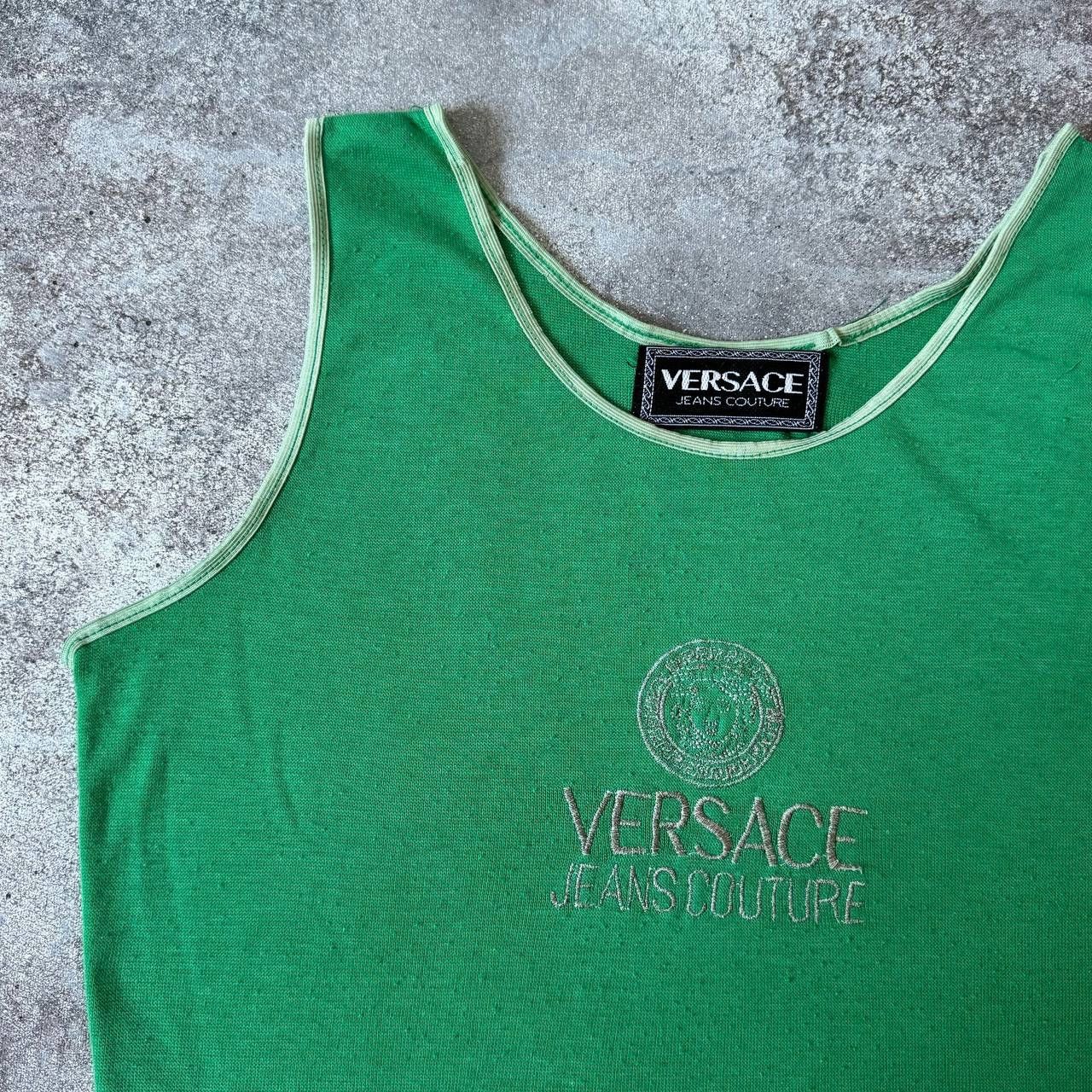 Versace × Versace Jeans Couture × Vintage 90s Versace VJC Vintage Big Logo Cropped Top Size M / US 6-8 / IT 42-44 - 4 Thumbnail