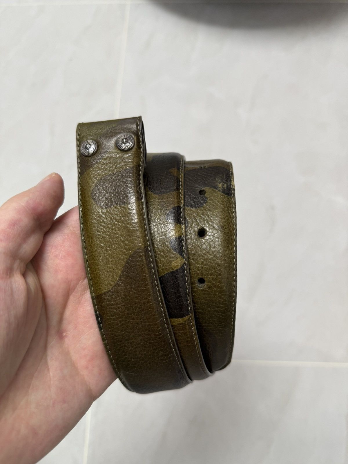 Chrome Hearts Camouflage Leather Strap Belt Sz.36